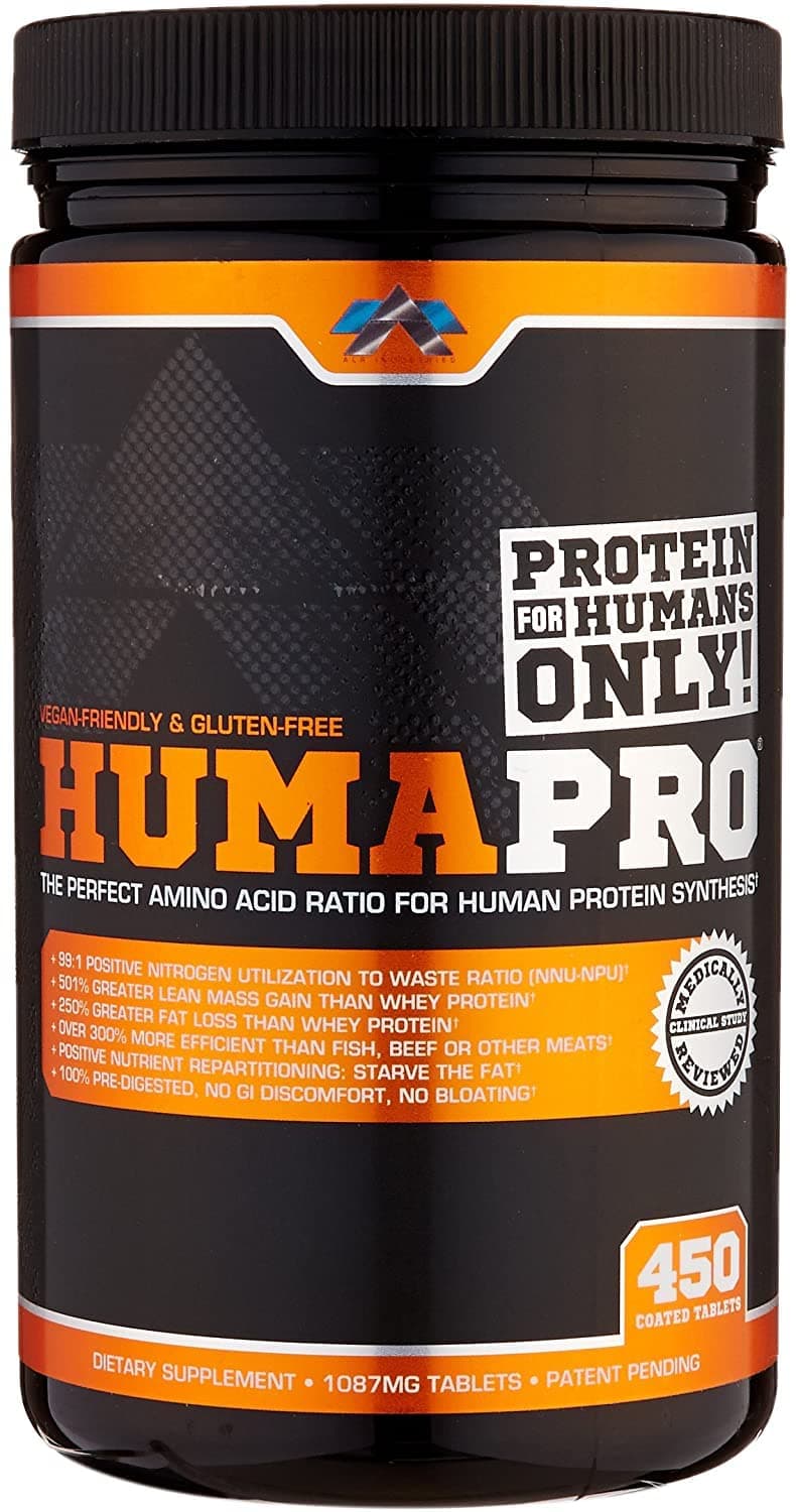Humapro Tablets | Amino Acids Protein Matrix for Humans | 99% Utilization for Lean Muscle | Vegan, Gluten Free | 450 Tablets / 90 Servings