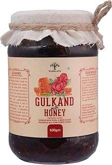 Vanalaya Natural Honey Gulkand | Sun-Cooked Damask Rose with Forest Honey 600gm