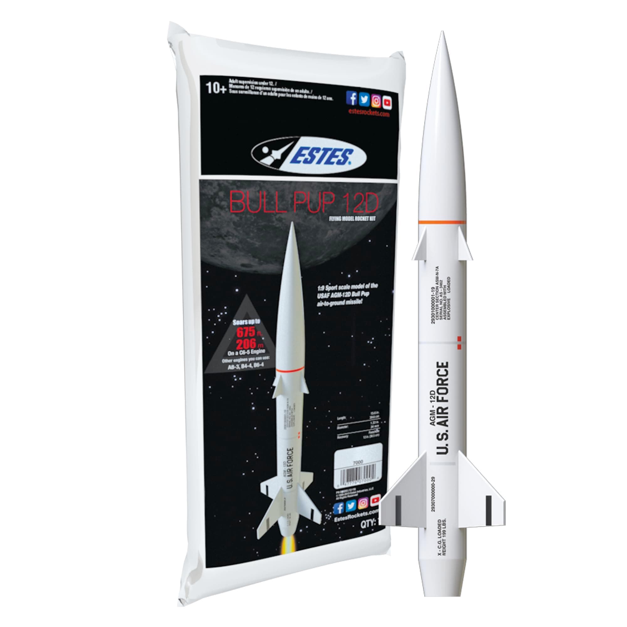 Estes 7000 Bull Pup 12D Model Rocket Kit