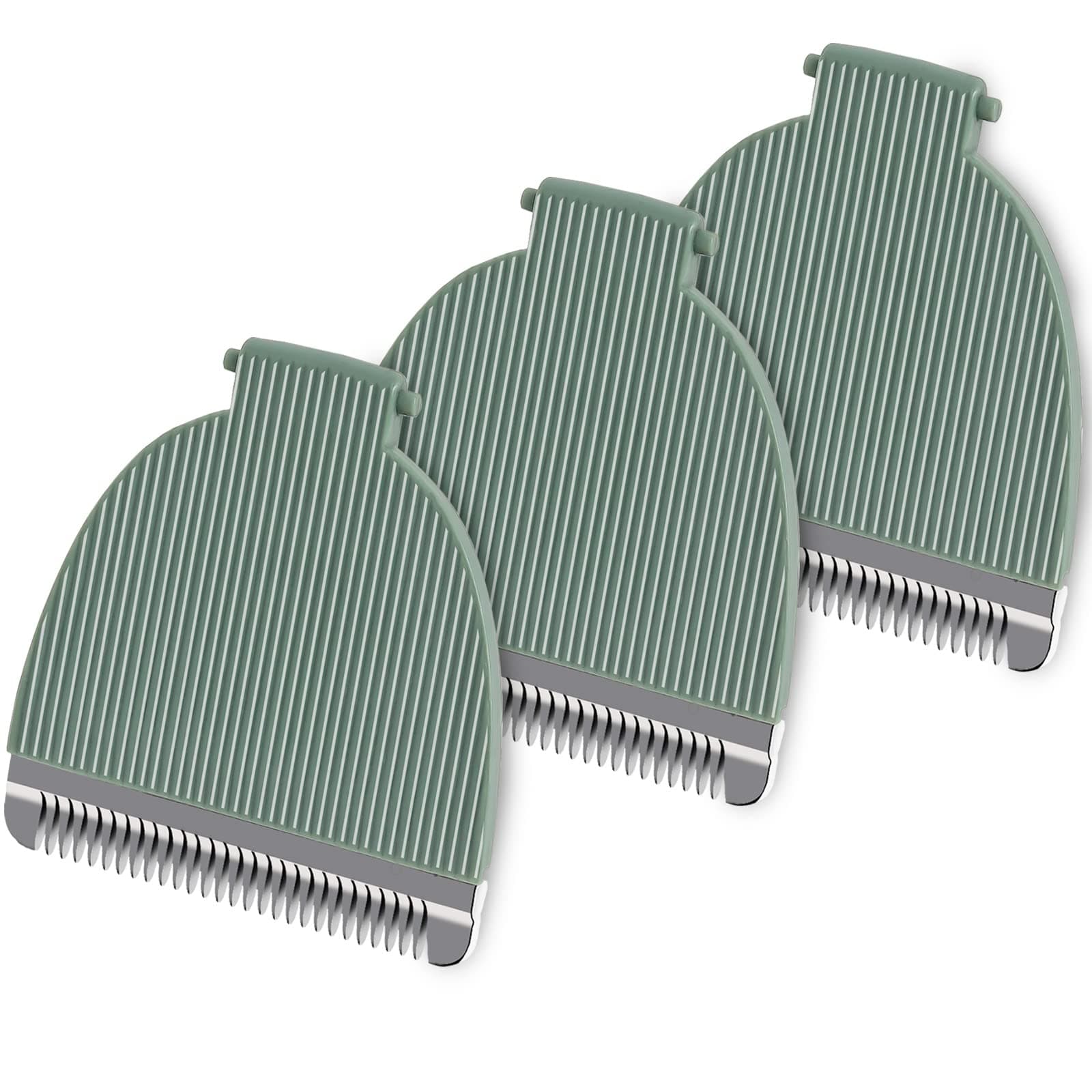 2 Pack Replacement Blades Compatible with Meridian Trimmer, Hygienic Ceramic Replacement Blades Compatible with Meridian Body Trimmer (Onyx & Sage)