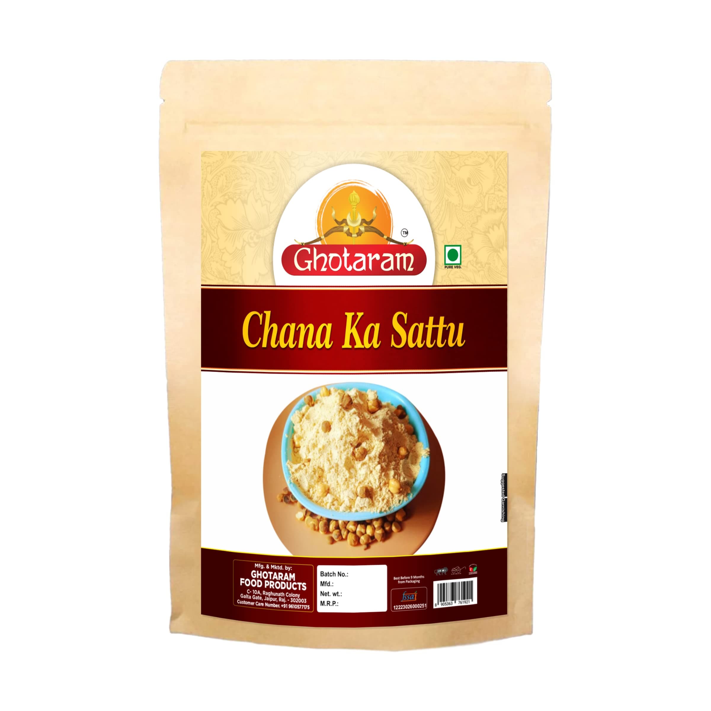 GFP Vijayapura Gulbarga Chana Sattu Powder | Fiber-Rich Sattu| High Protein Diet Food & Drink|Chana Sattu||100% Channa Sattu Roasted Gram Atta Flour|Sattu Drink Powder-980g