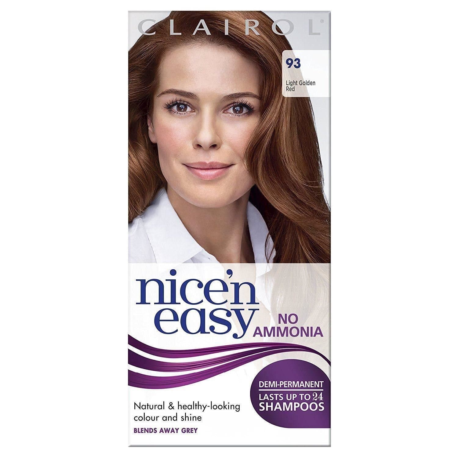 SIX PACKS of Nice N Easy No Ammonia Demi-Permanent Hair Colour 93 Light Golden Red