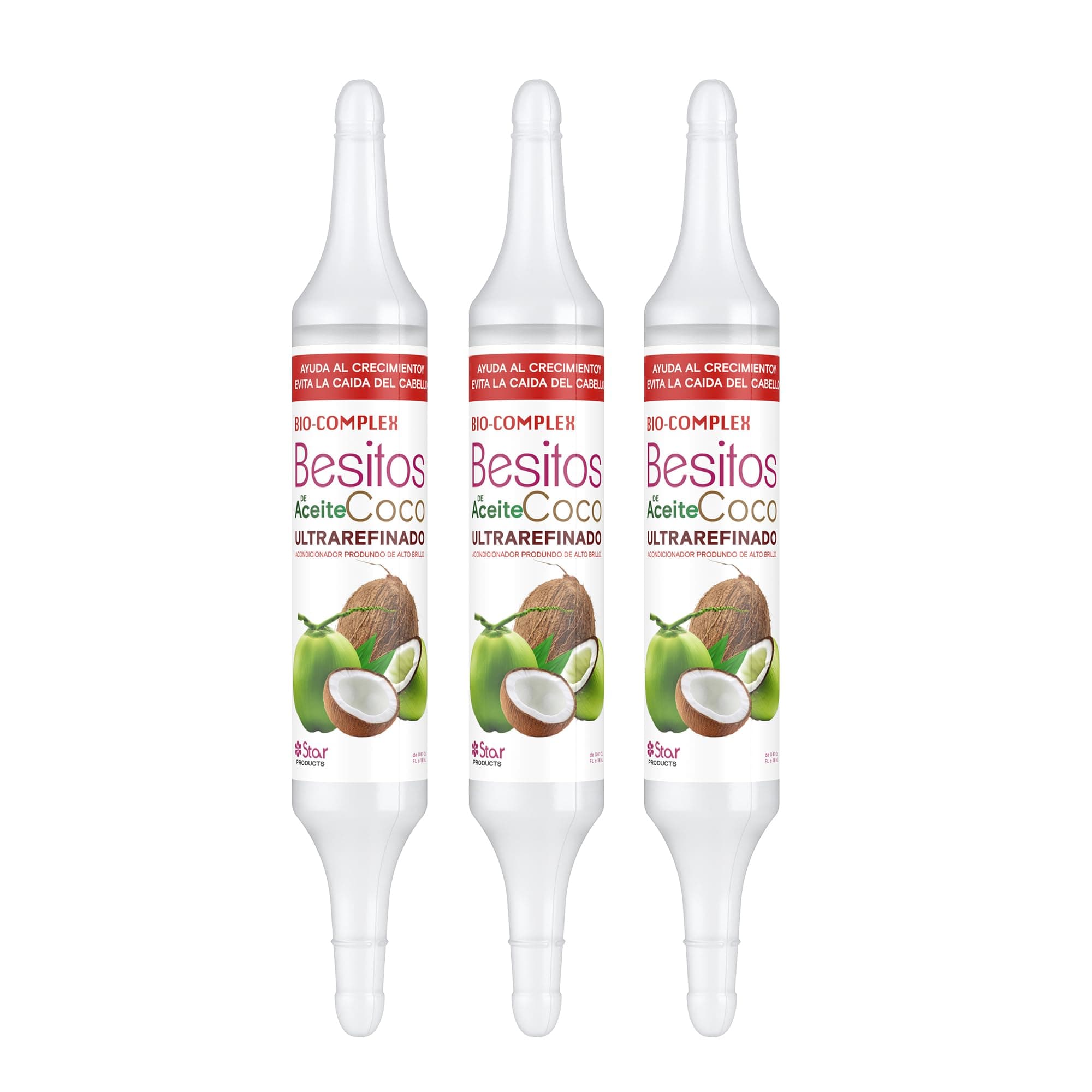 Coconut Oil Capsules 3Pack – 0.61 oz Each, Deep Moisturizing Hair Treatment for Repair, Hydration, and Strengthening