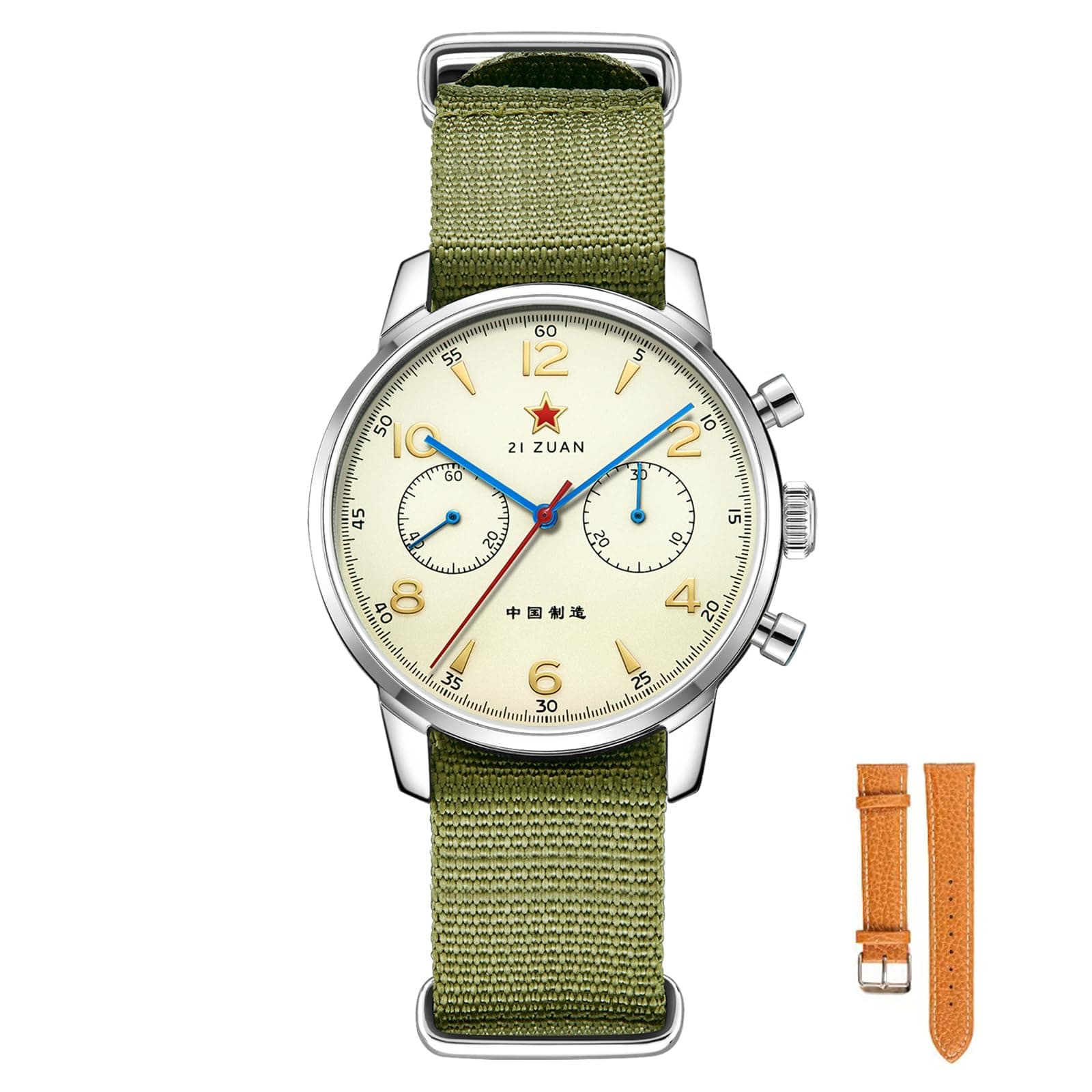 Men's Mechanical Watch, Original Seagull Movement 1963 ST1901 Aviation Chronograph Pilot's Mechanical Manual Winding Chronograph Men's Watches