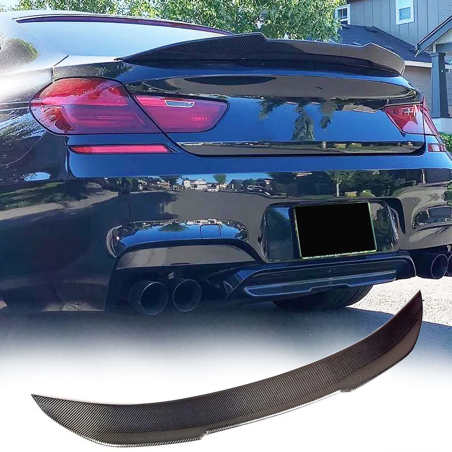 MCARCAR KIT Carbon Fiber Trunk Spoiler for BMW 6 Series F06 F13 640i 650i M Sport M6 Gran Coupe 2Door Sedan 4Door 2012-2018 Factory Outlet CF Rear Boot Lid Highkick Spoiler Wing Lip