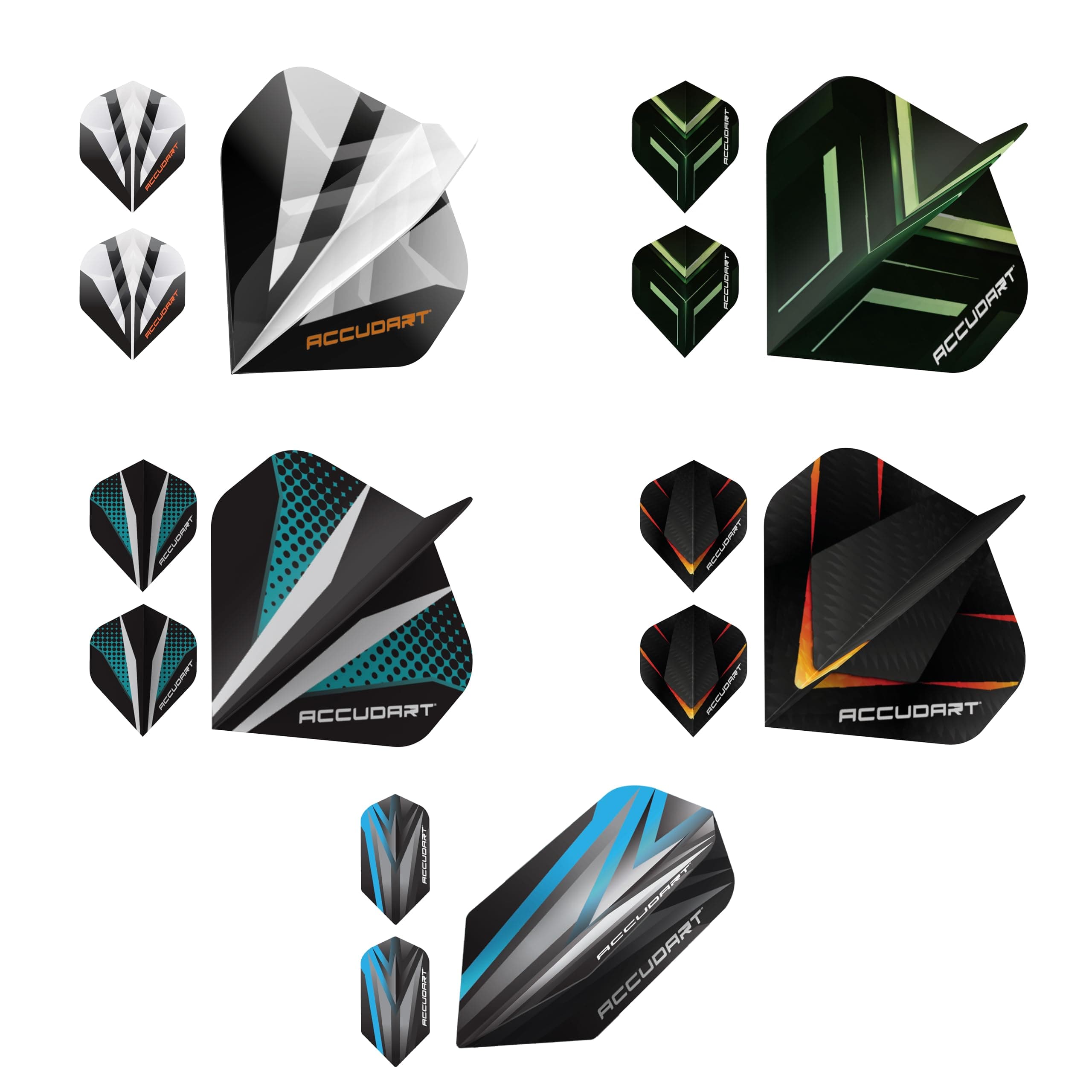 Accudart Flight Kit - 5 Sets of Precision Flights - 4 Sets of Standard - 1 Set of Slim - Customize to Your Play Style