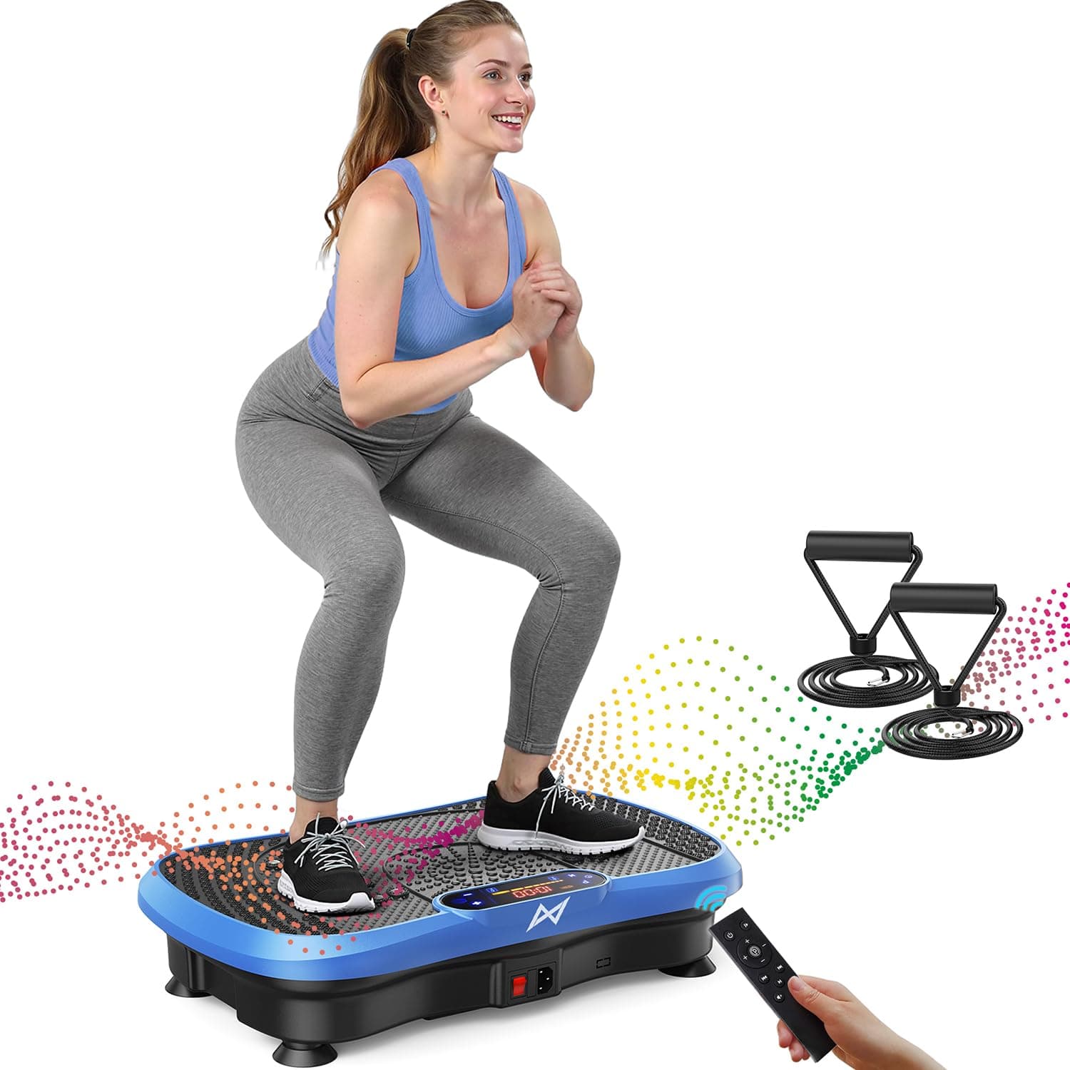 AXV Vibration Plate Fitness Platform Exercise Machine Vibrating Lymphatic Drainage Shaking Full Body Shaker Workout Vibrate Stand Shake Board Sport Gym for Weight Loss Fat Burner for Women Men