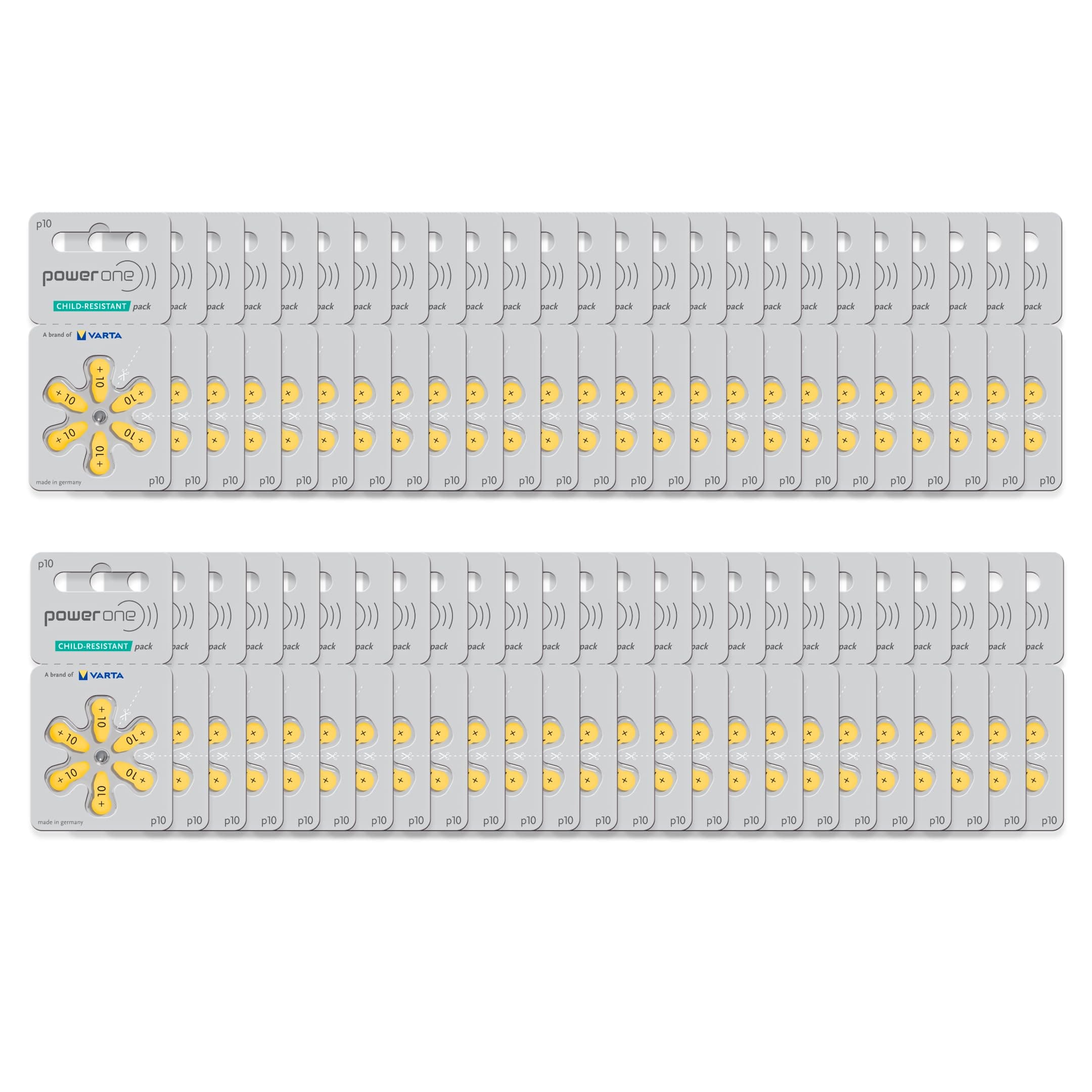 PowerOne Size 10 Hearing Aid Batteries - 50 x 6 Packs = 300 pcs.