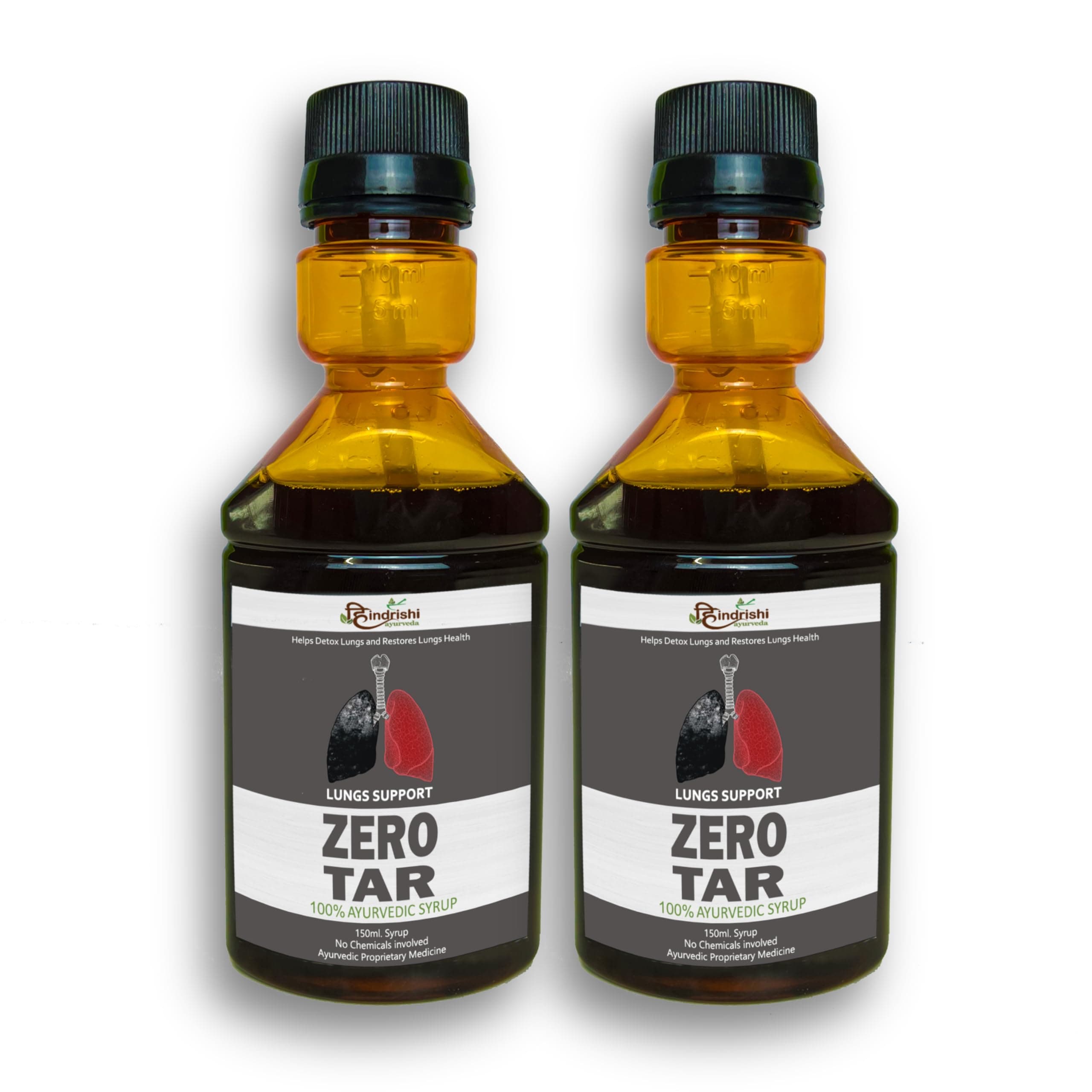 Zero Tar Syrup for Lungs Detox Herbal Supplement with Natural Plant Extracts (Pack of 2)