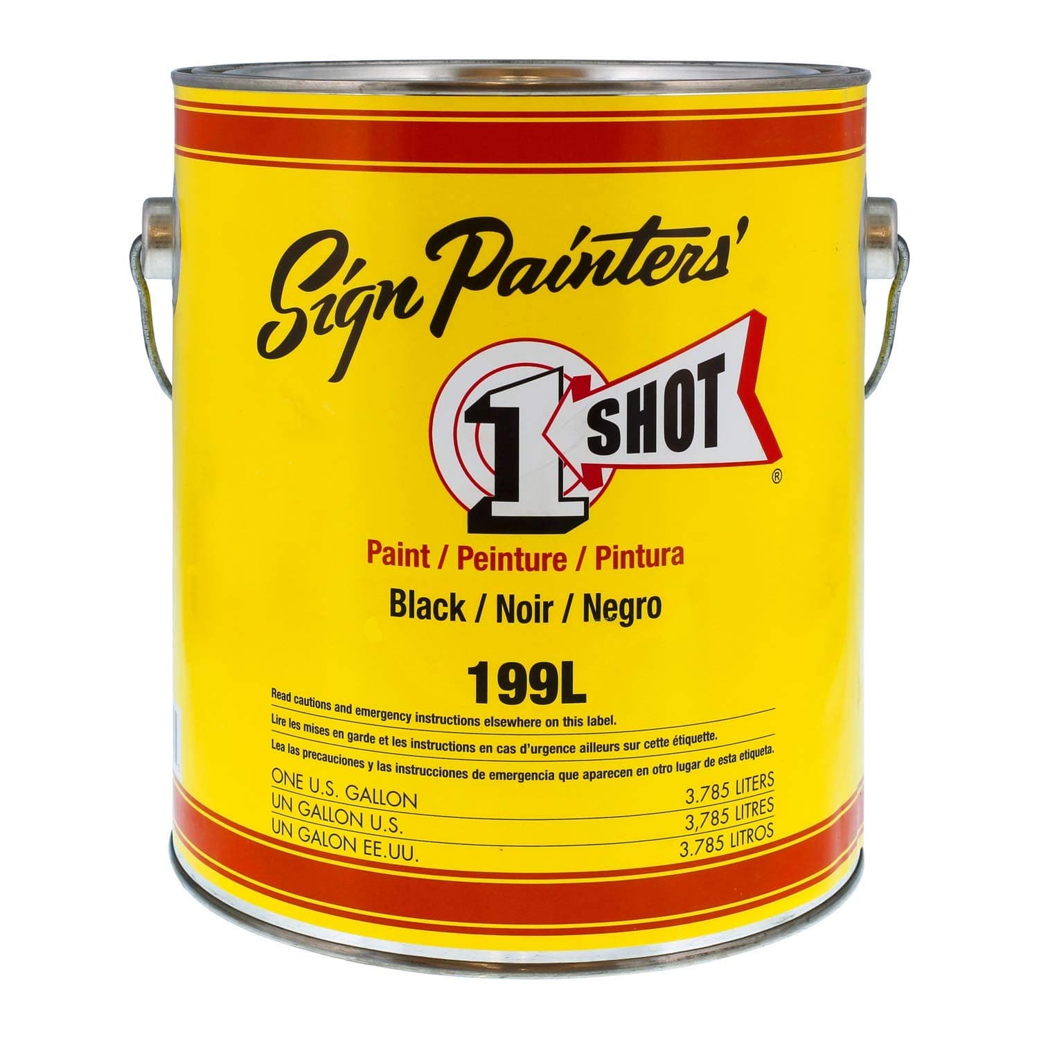 1 Shot Lettering Black Pinstriping Lettering Enamel Paint, Gallon