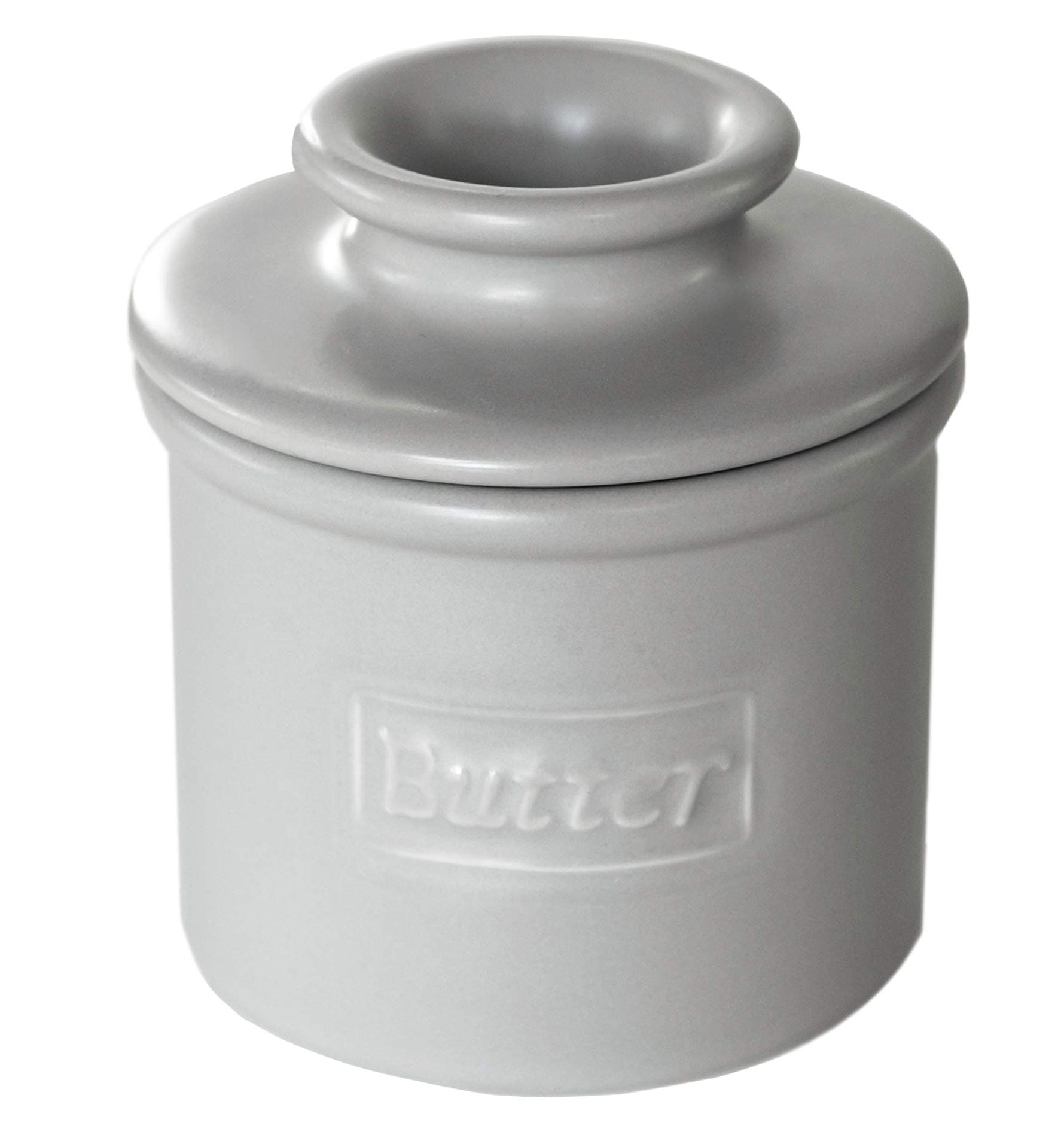 Butter Bell - The Original Butter Bell crock by L Tremain, a Countertop French Ceramic Butter Dish Keeper for Spreadable Butter, Café Matte Collection, Stone