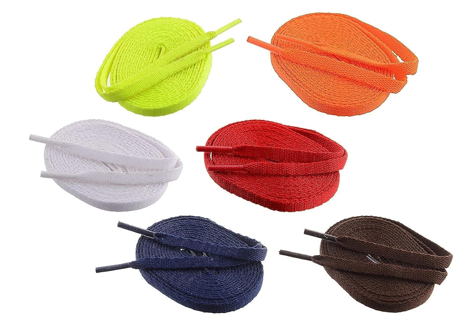 SHOESHINE Fine Quality Shoe Laces for Sport Shoes and Sneakers - 6 Pairs Value Pack Shoelaces