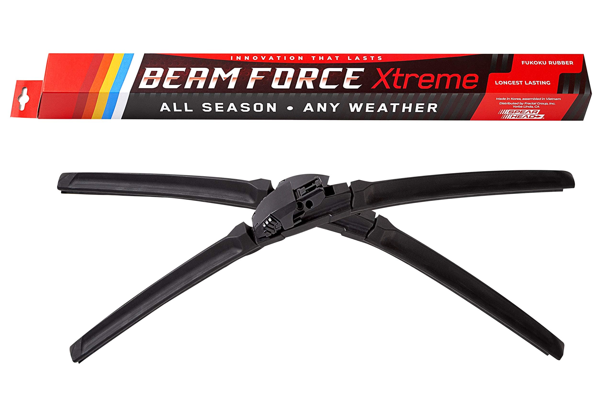 Spearhead Beam Force XTREME 24”+20” Wiper Blades w/Japanese Fukoku Rubber for Longest Life (Pair)