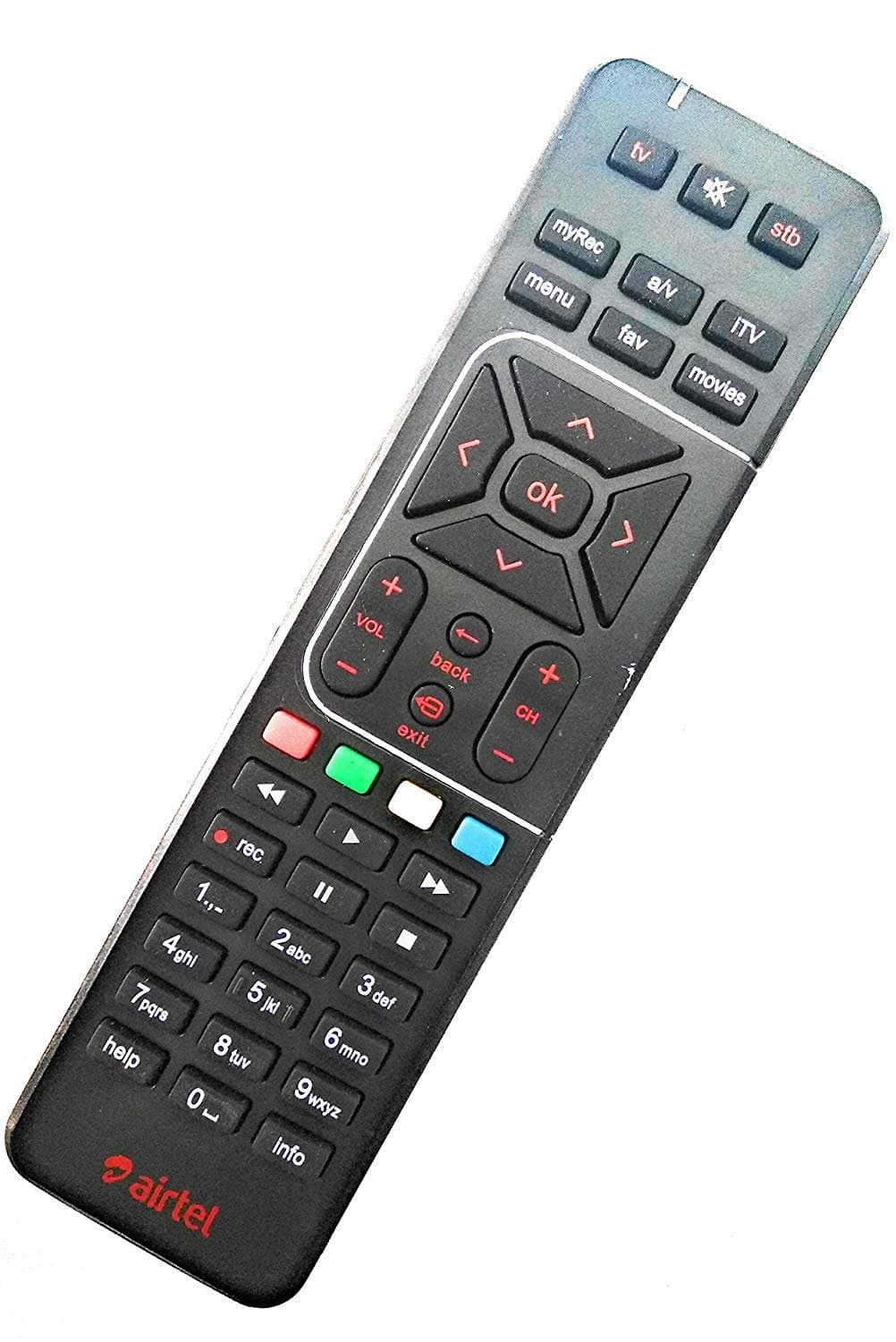 Airtel DigitalTV DTH Remote SD/HD/HD Recording Compatible for Television (Shining Black )