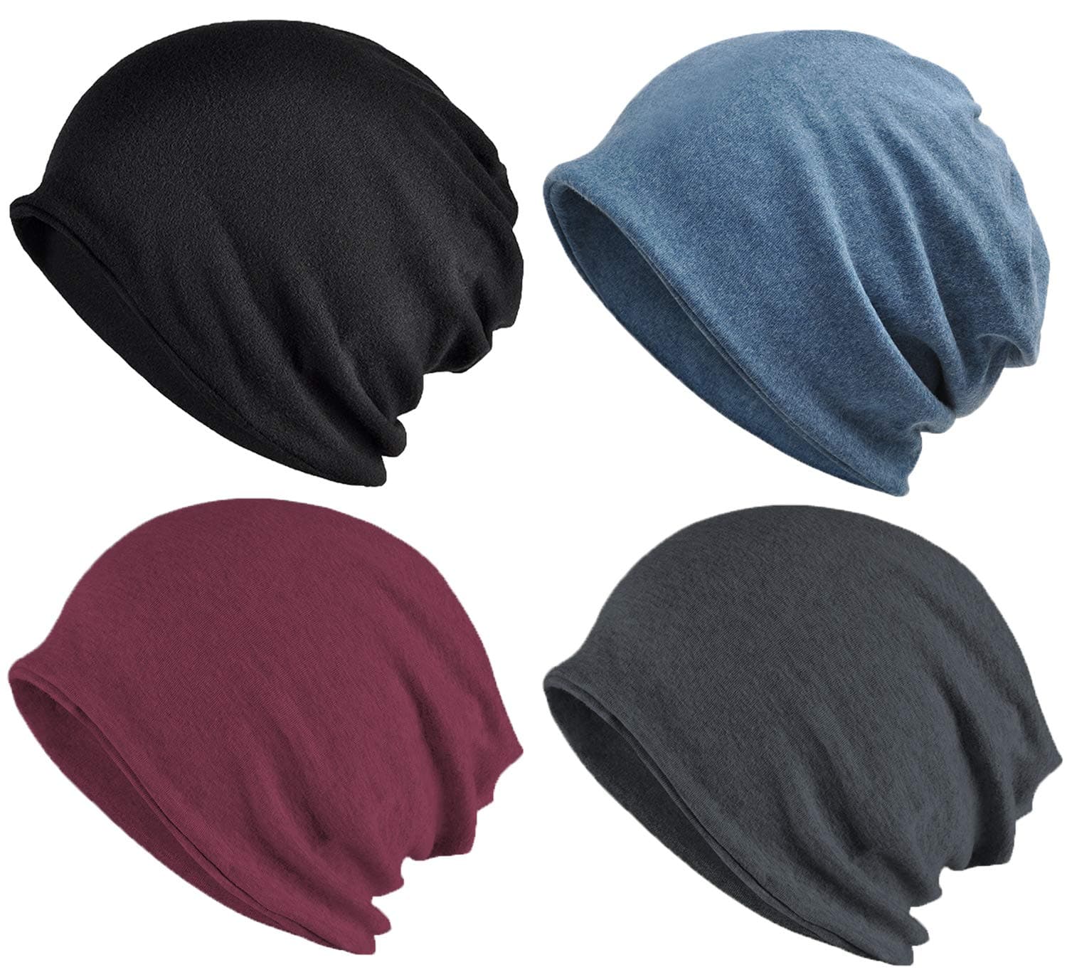 Cotton Slouchy Beanie Hip-Hop Soft Lightweight Running Beanie Adult Skull Hats Cap for Men Women