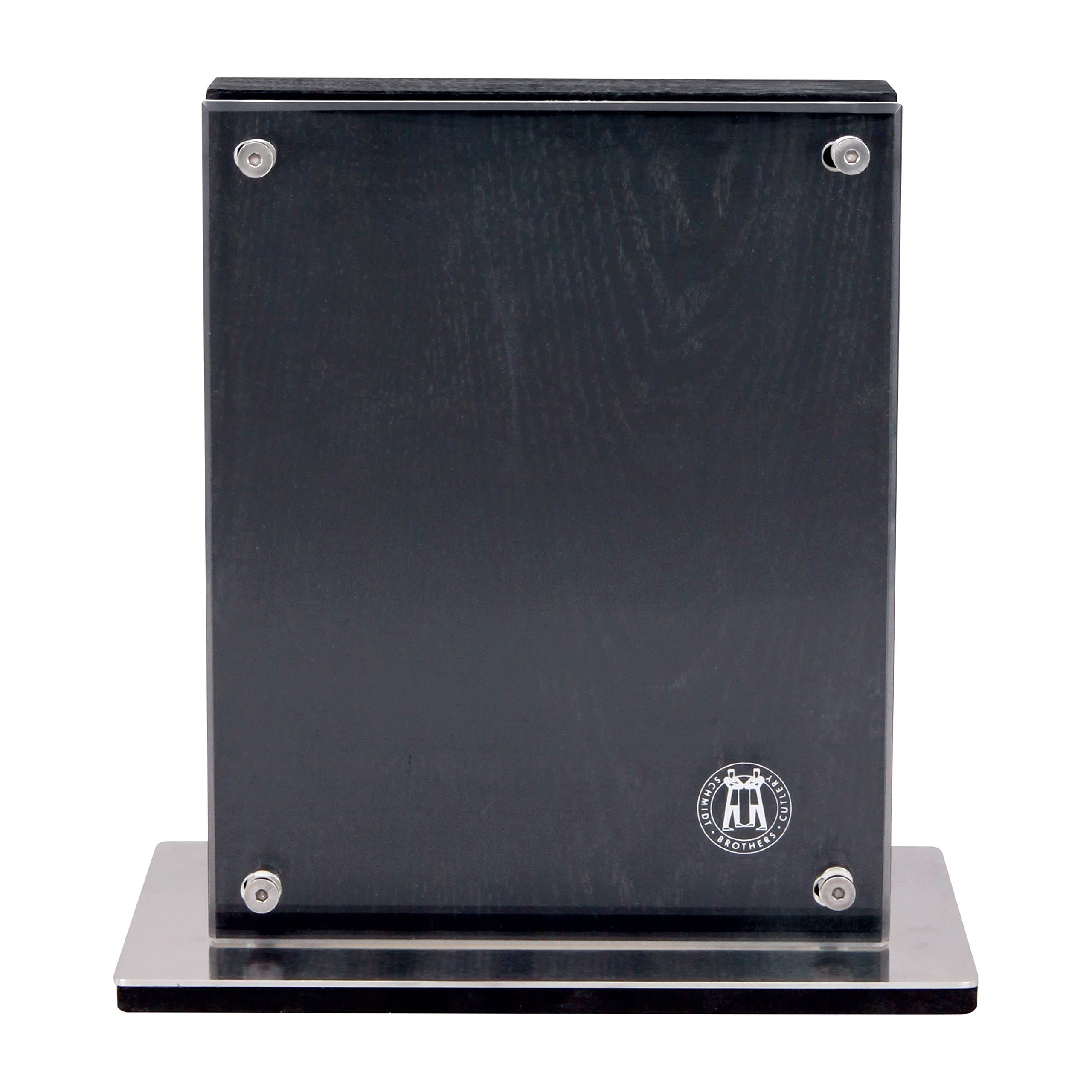 Schmidt Brothers - Black Midtown Magnetic Knife Block, Universal Cutlery Storage For 8-10, Acacia Hardwood and Acrylic Shield
