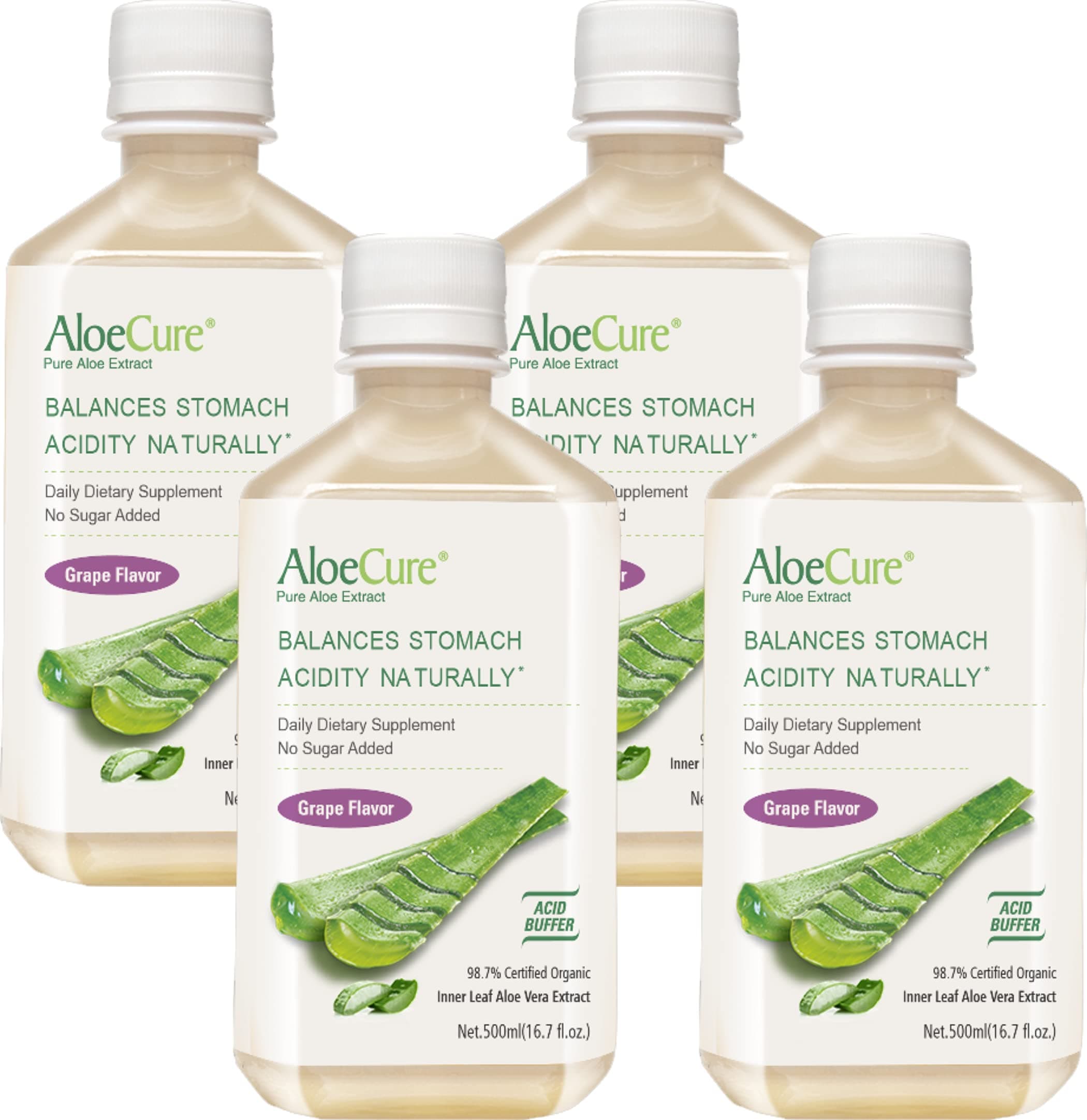 AloeCure Pure Aloe Vera Juice for Bouts of Acid Reflux, Heartburn, and IBS