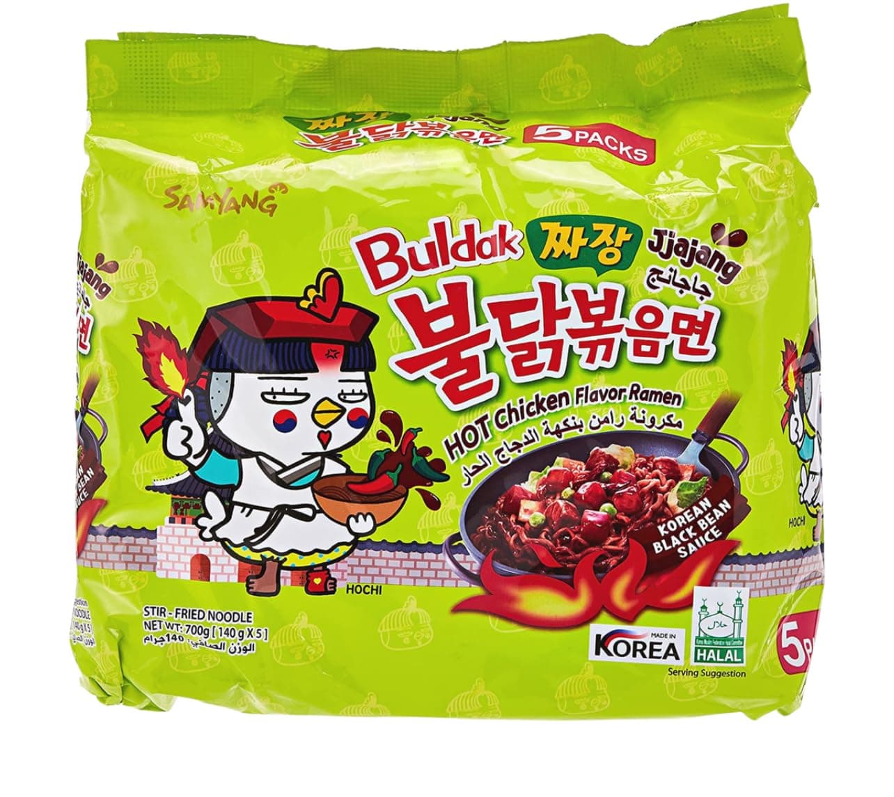 Jjajang Hot Chicken Ramen, 140 Gm X 5