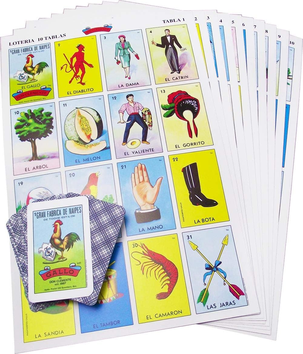 Loteria Original Jumbo Game Set in Spanish, Mexican 10 Players