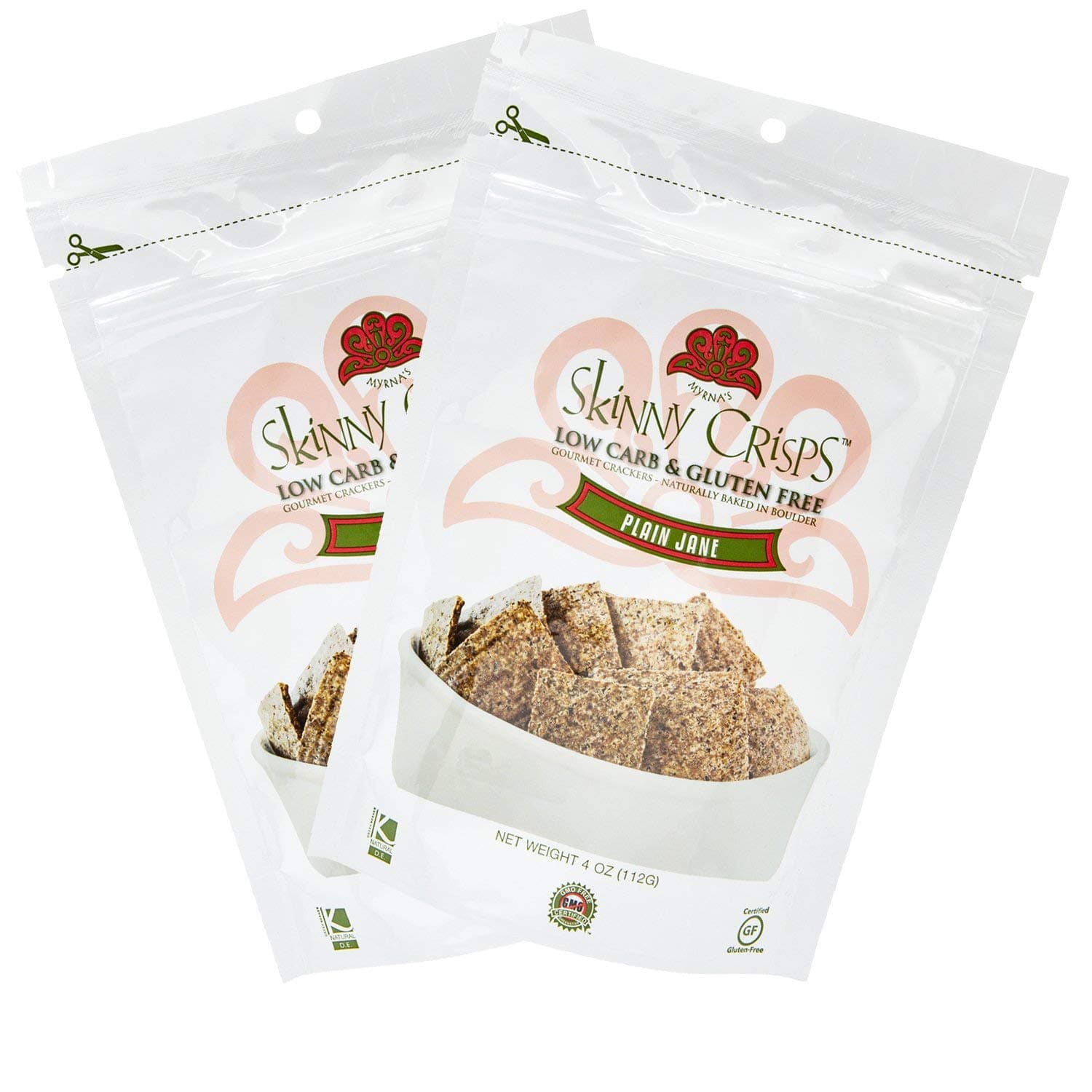 Skinny Crisps Plain Jane Gluten Free Crackers (Pack of 2)