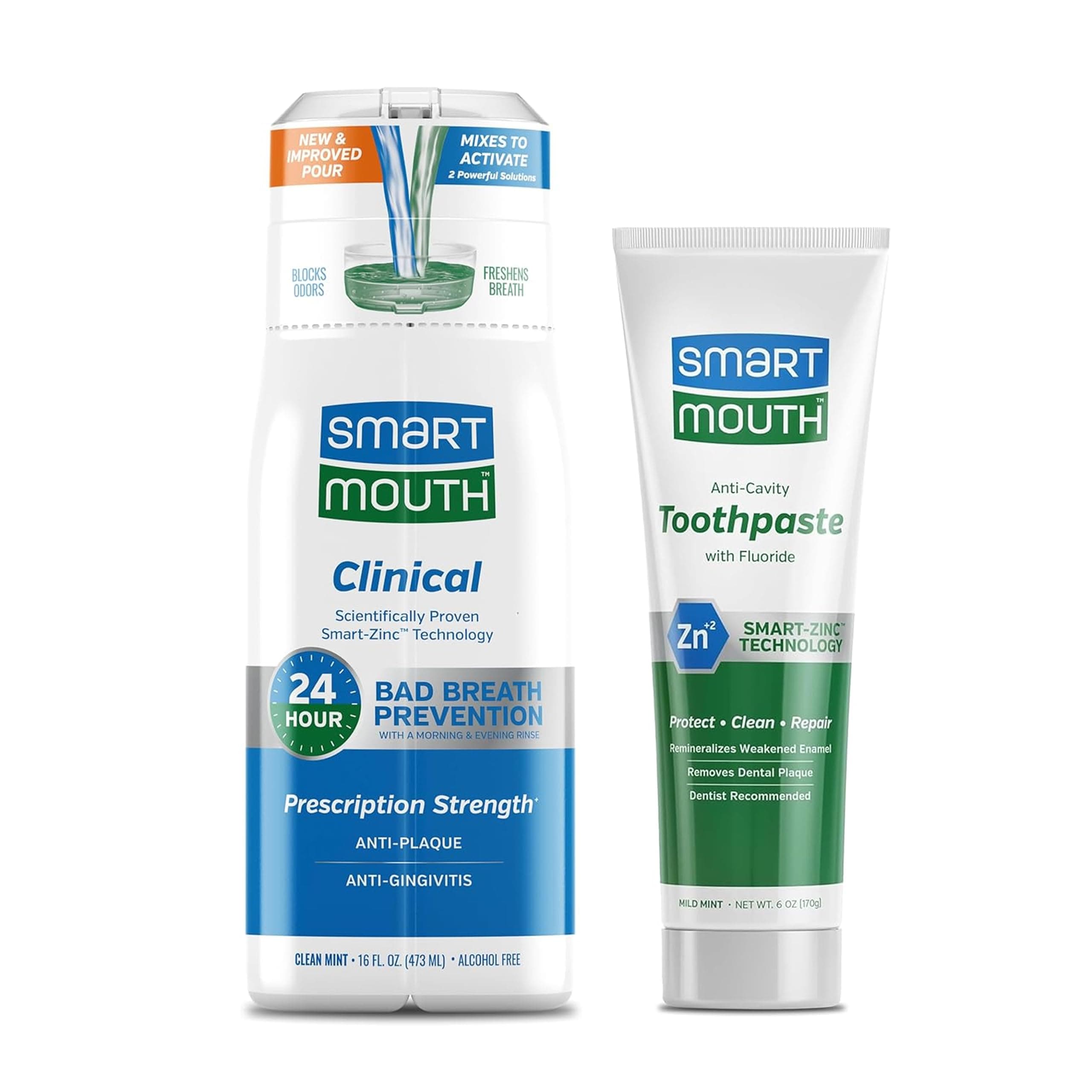 SmartMouth Clinical DDS Activated Mouthwash & Toothpaste, Bad Breath, Bleeding Gums Support