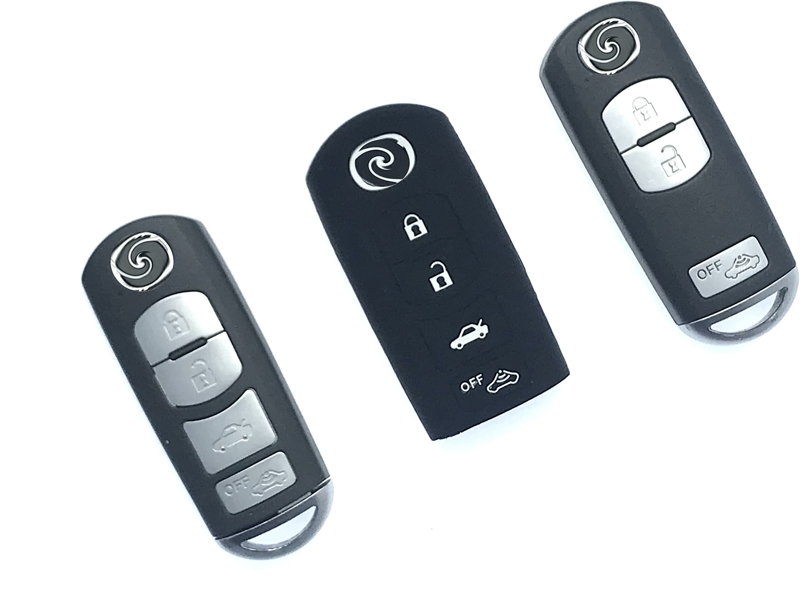 High Quality Silicone Protective Case Cover Glove For Keyless 3 4 Button Key Fob Remote MAZ-BLK (Black)