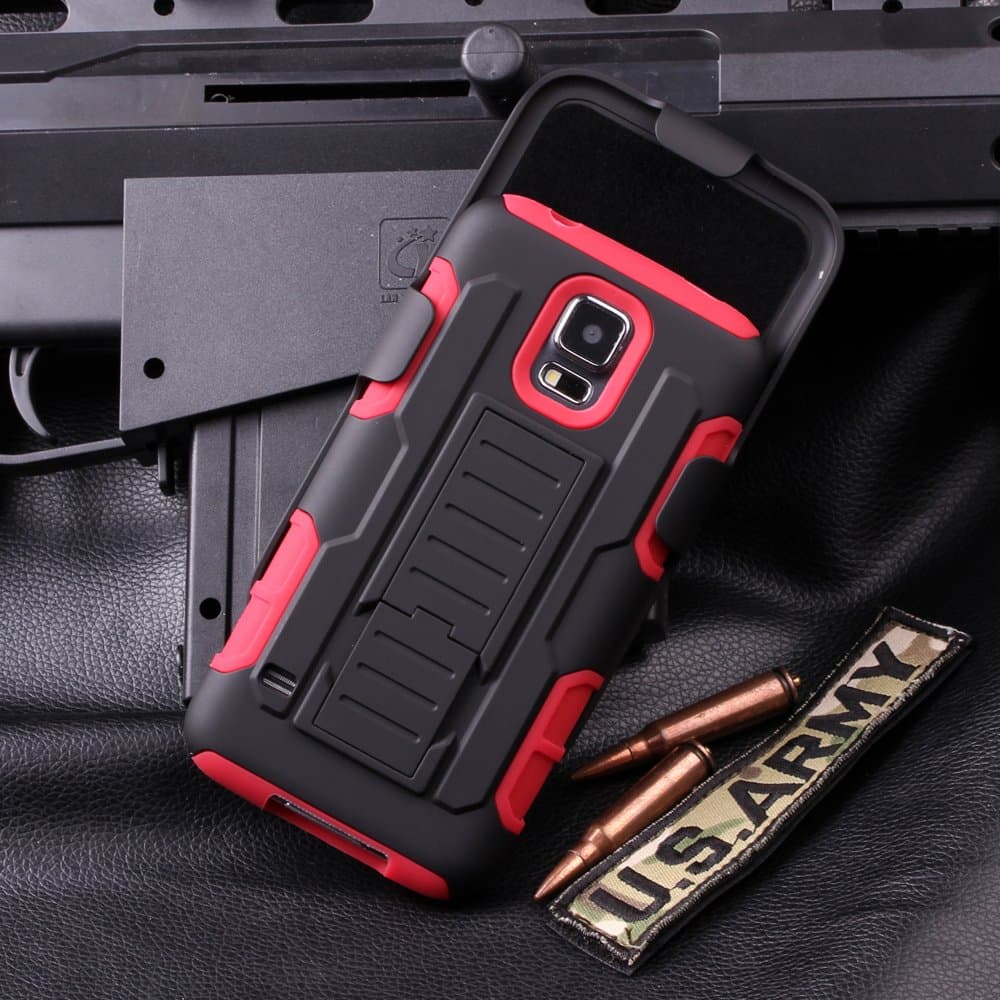 Cocomii Robot Belt Clip Holster Galaxy S5 Mini Case, Slim Thin Matte Kickstand Swivel Belt Clip Holster Reinforced Drop Protection Fashion Bumper Cover Compatible with Samsung Galaxy S5 Mini (Red)