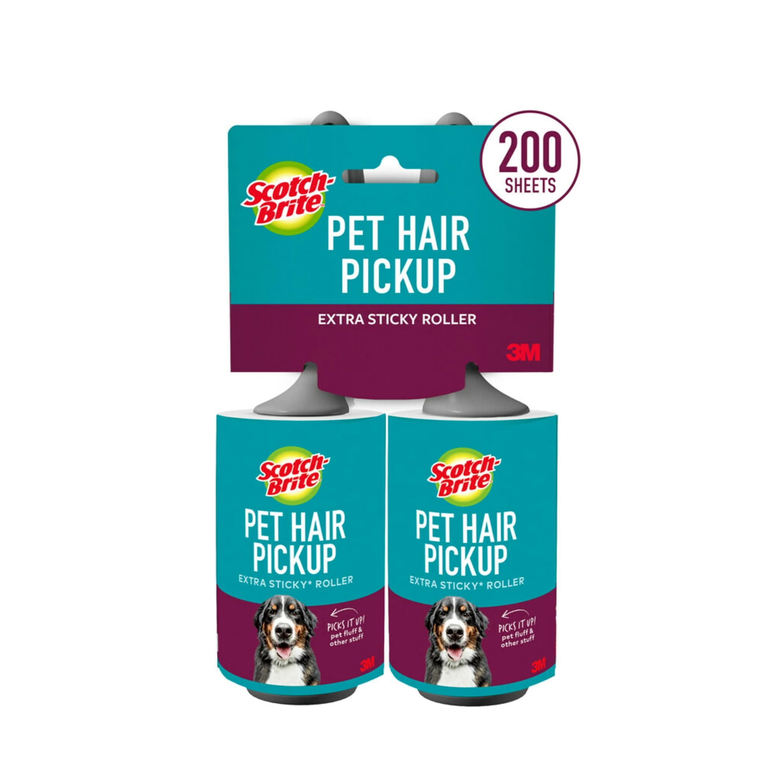 Pet Hair Pickup Lint Rollers, 2 Rollers, 100 Sheets Per Roller, 200 Sheets Total, Reusable Lint Roller, Works Great on Pet Hair