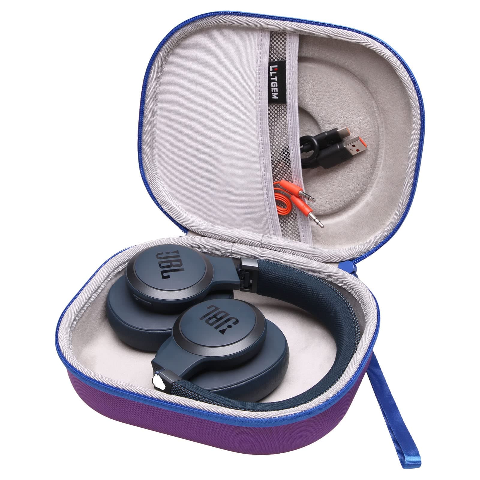 L LTGEM Hard Case for JBL LIVE 770NC, 660NC, 670NC or JBL Tune 510BT, 520BT, 570BT, 720BT, 710BT, 670NC, 770NC, 760NC, Folding Headphone - Portable Travel Bag (Case Only) (Purple)