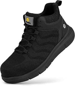 FitVilleExtra Wide Work Boots for Men Composite Steel Toe Safety Boots High Top Work Shoes for Men