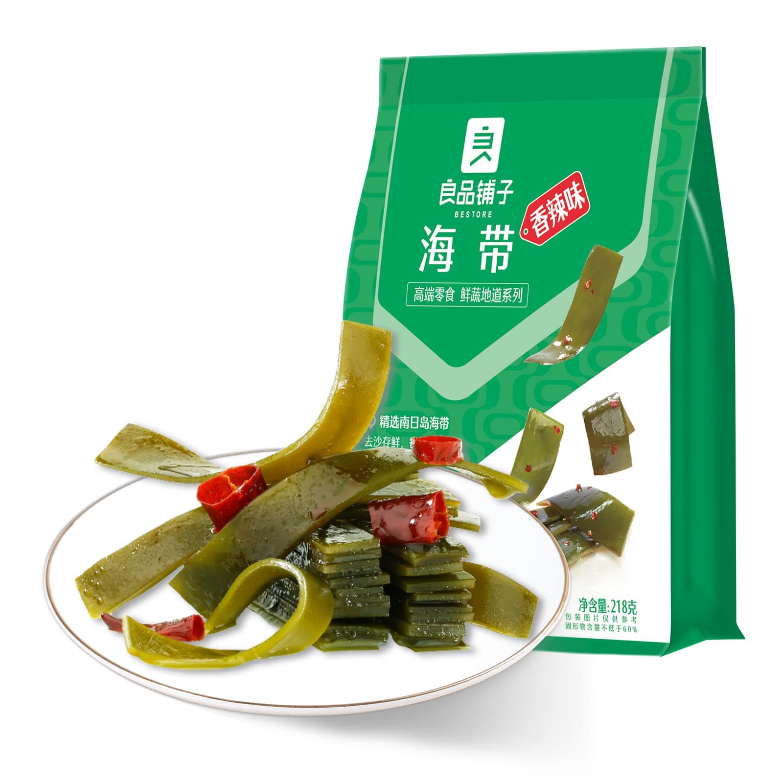 BESTORE Spicy Kelp Seaweed Seafood Snacks Chinese Snacks Algae Individually Packed Ready to eat 7.68 Oz