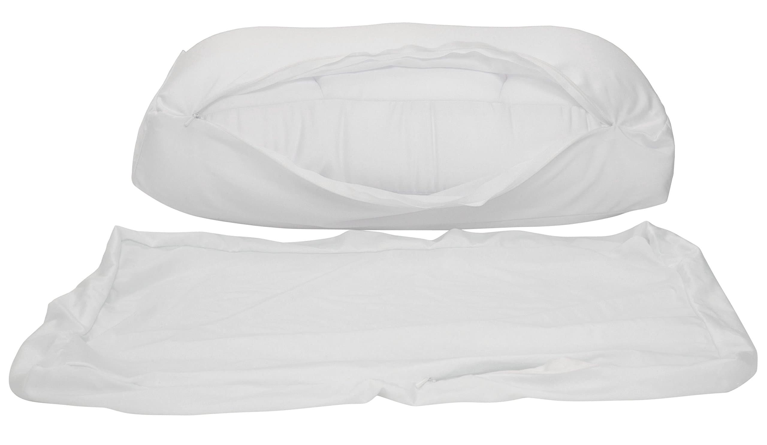 Cover Only for Microbead Cloud Bed-Pillow, Blend-Unique Design Adjusts Shape-Pillowcases Only, Large, White - (23L x 16W x 5.5H), for Large Pillow