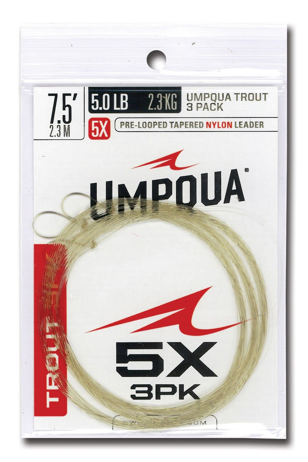 Umpqua Fly Fishing Trout Tapered 3 Pack 7.5' Leader - Fly Fishing