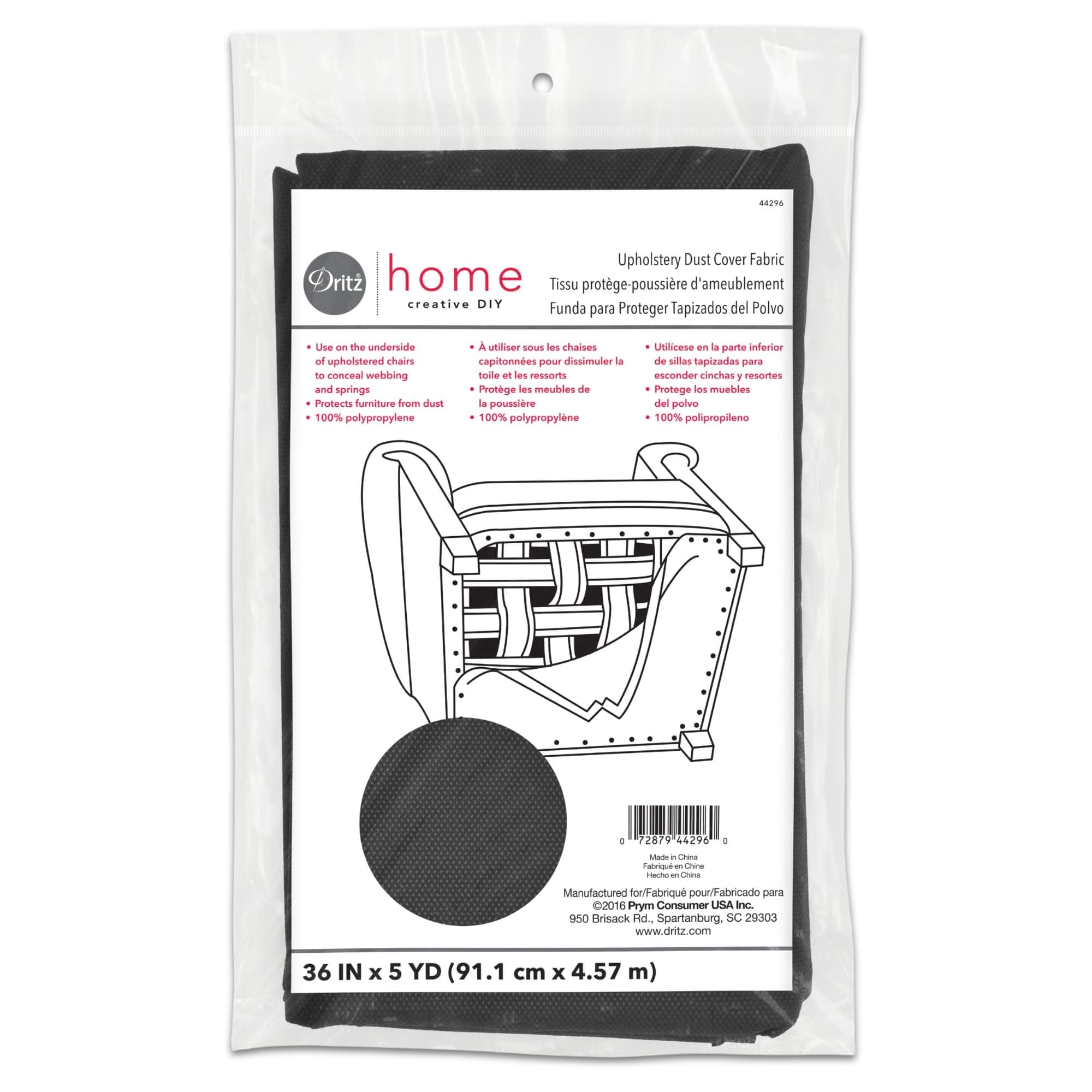 Dritz Home Dust Cover Upholstery Fabric 36"X5 Yards-Charcoal