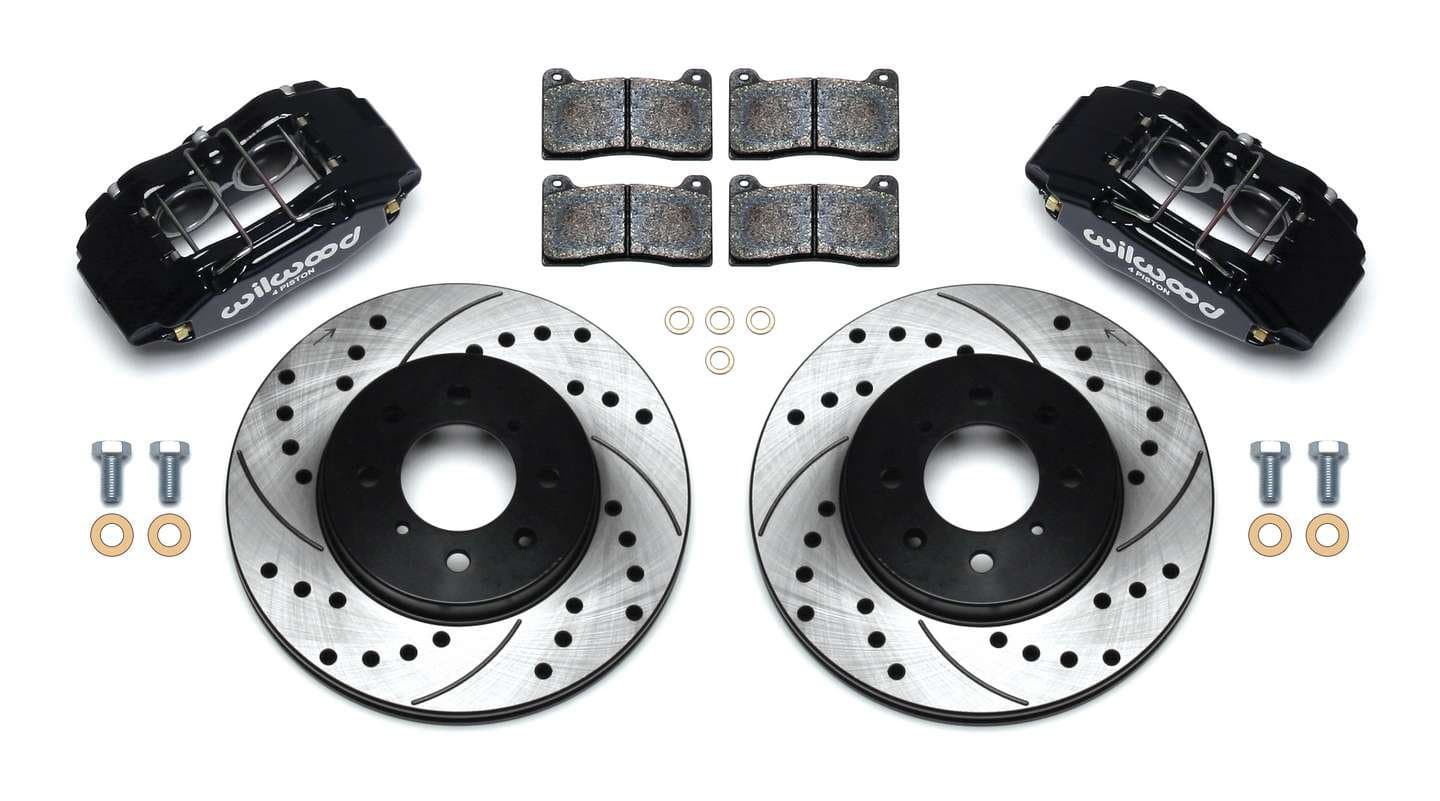 140-12996-D Brake Kit with Drilled Rotors, Black, Front