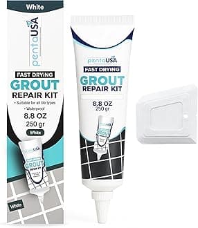 Grout - Ready Mixed Grout Reviver - Fast Drying, No Sealer Required, Perfect for Bathroom, Shower and Kitchen + Mould Protection - 250gr (White)