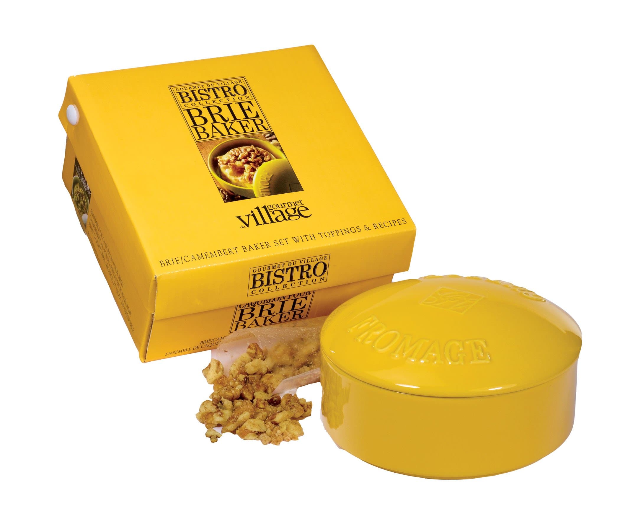 Gourmet Du Village Brie & Camembert Cheese Baker, Sunflower Yellow