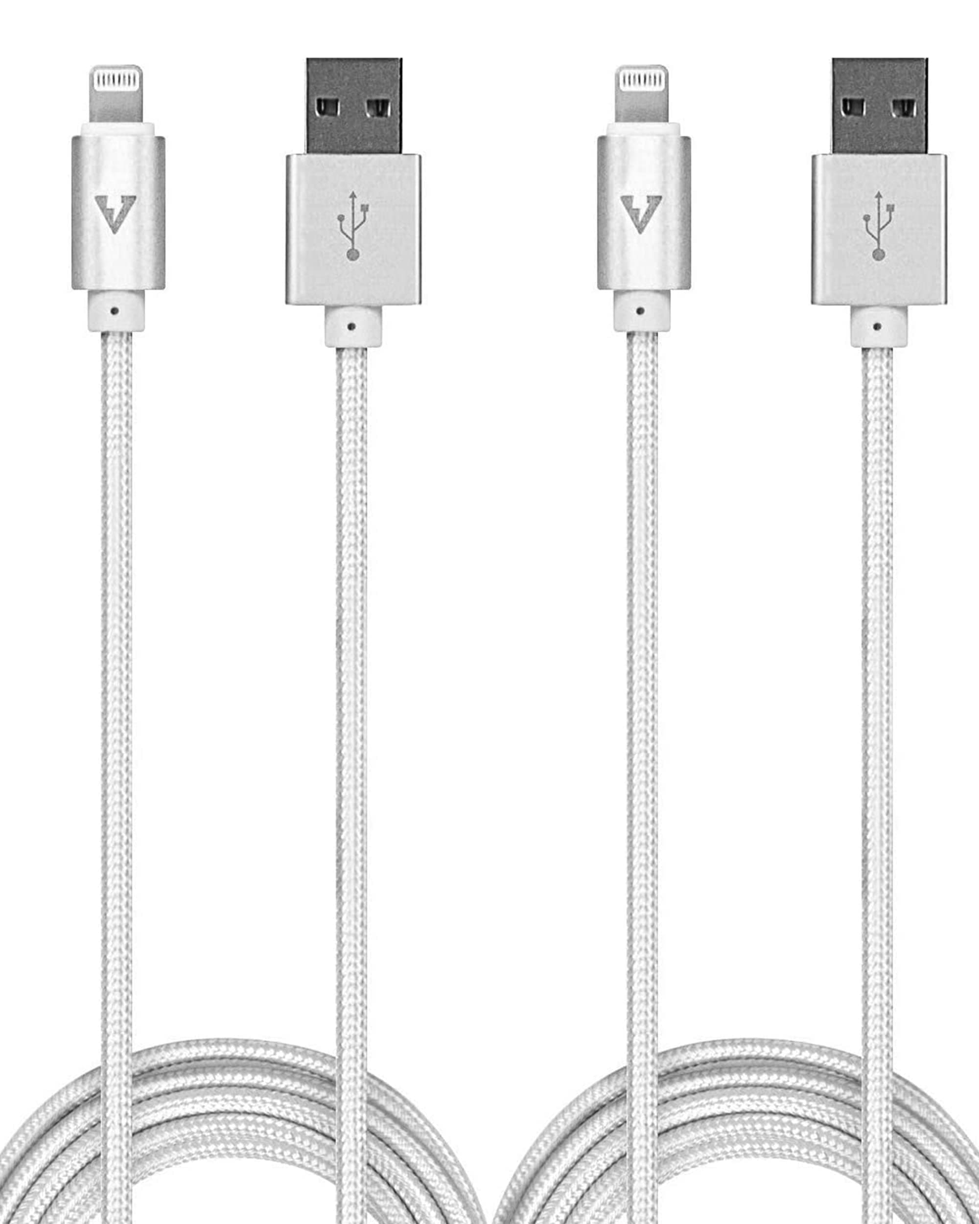 12 FT Longest 2 Pack MFi Certified Lightning Cable Nylon Braided USB Long iPhone Charger for Apple iPhone 14 Pro Max, 13, 12, 11/Mini/XR, XS, X, 8, 7, 6, iPad, Airpods, Updated Cables - White