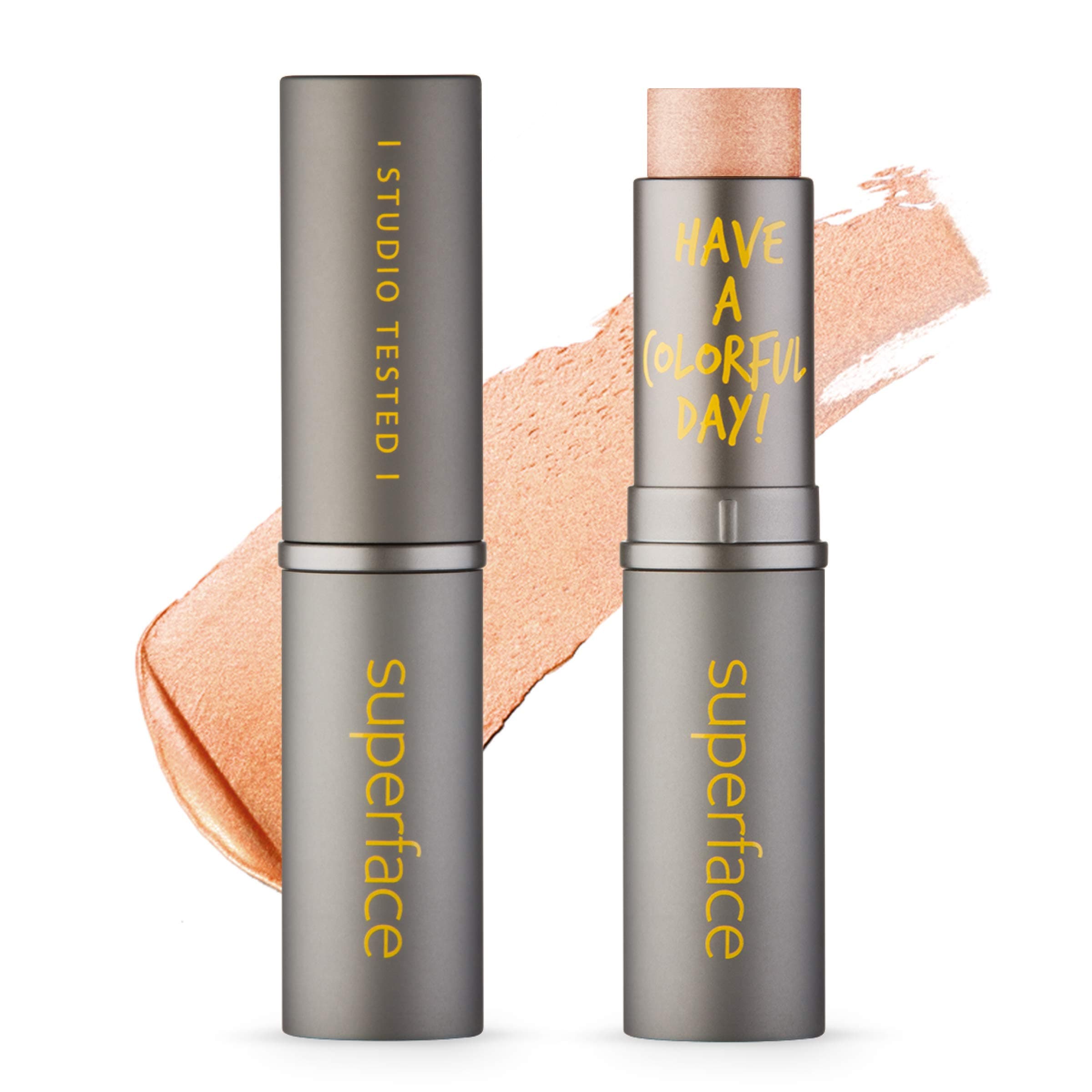 Superface Multi-Lightful Bronzer Stick Oil Free Cream Highlighter Illuminator Eyeshadow Long Lasting Makeup Natural Look Easy Application Glow Stick for Cheek, Eye (Gold Rush) (Gold Rush)