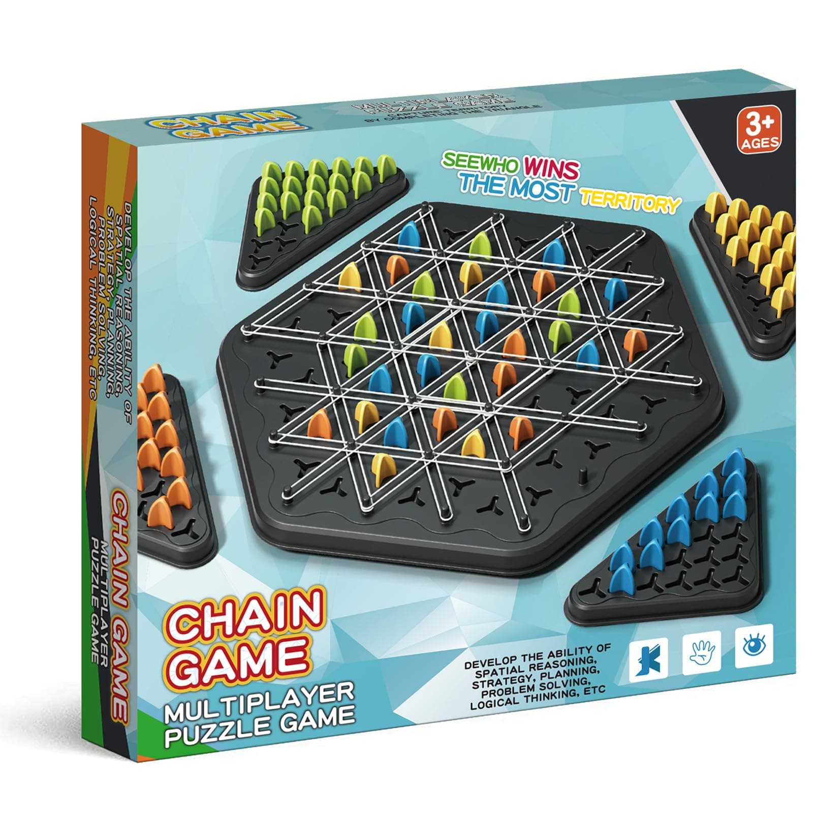 Chain Triangle Chess Games, Kids Games