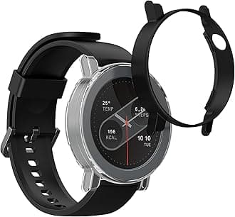 Cases Compatible with CMF by Nothing Watch Pro 2 (D398) - Set of 2 Fitness Tracker Screen Protectors - Black/Transparent