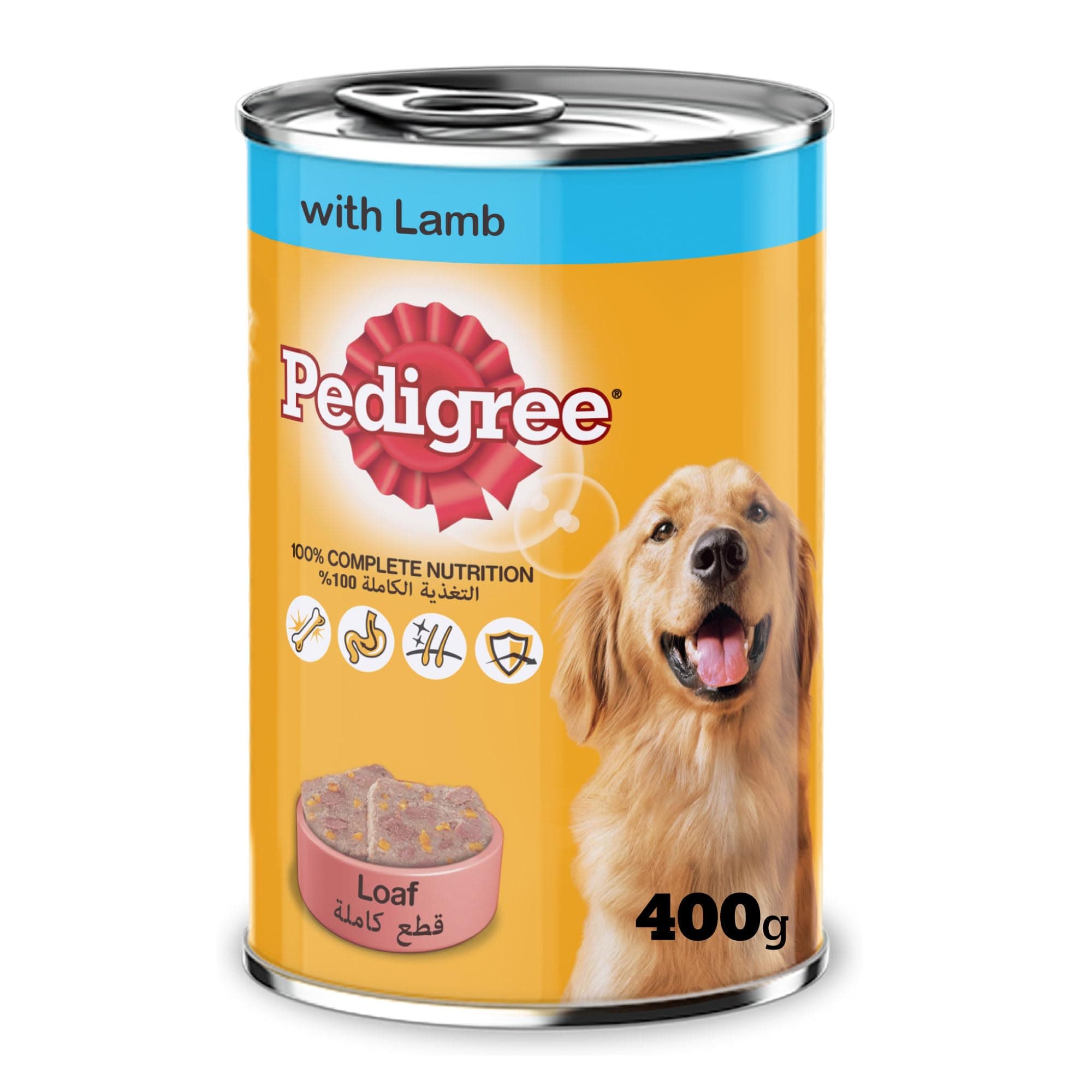 Pedigree Dog Food, Loaf with Lamb Flavour Dog Food Wet, 400g, Complete & Balanced Dog Wet Food For Adult Dogs