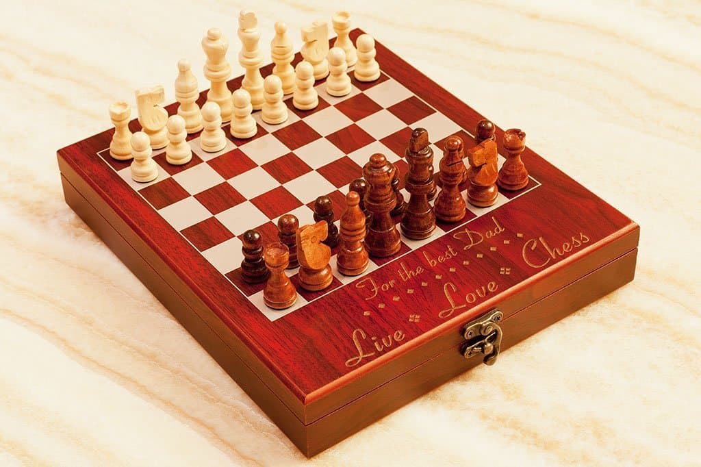 Personalized Chess Set"Live-Love-Chess", Custom Engraved Travel Chess Board, Unique Gift for Birthday, Anniversary, Wedding, Engagement