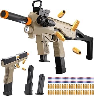 Two Modes Toy Gun Shell Ejecting Rifle with 80 Soft Bullets 40 Shells 2 Clips Soft Bullet Toy Guns Outdoor Shooting Games Christmas Halloween Birthday Gifts