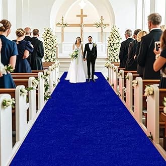MODFUNS Aisle Runner for Wedding Ceremony Royal Blue Velvet Carpet Aisle Runners 5x20FT Rustic Runner Rug Indoor Outdoor Wedding Carpet Romantic Hallway Rug for Reception Stage Prom Supplies