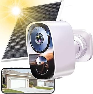 2026 Upgraded 2K Security Cameras Wireless Outdoor with Solar Panels, Free Cloud Storage, AI Motion Detection Spotlight Siren Alarm Outdoor Camera Wireless, 2-Way Talk, IP66 Waterproof