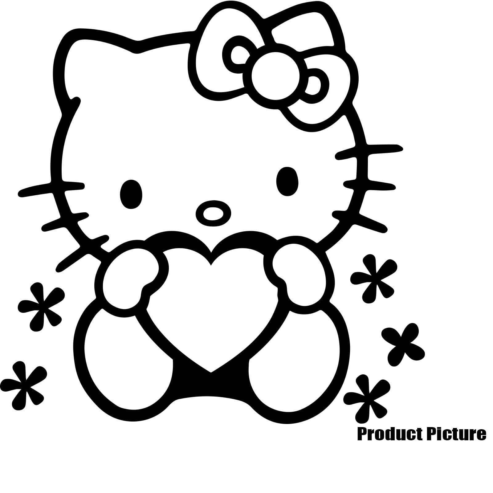 Hello Kitty 20 cm x 20 cm Choose colour 18 colours in stock Childs Bedroom, Children Room Stickers, Car vinyl, Windows and Wall Sticker, Wall Windows Art, Decals, Ornament Vinyl Sticker ThatVinylPlace