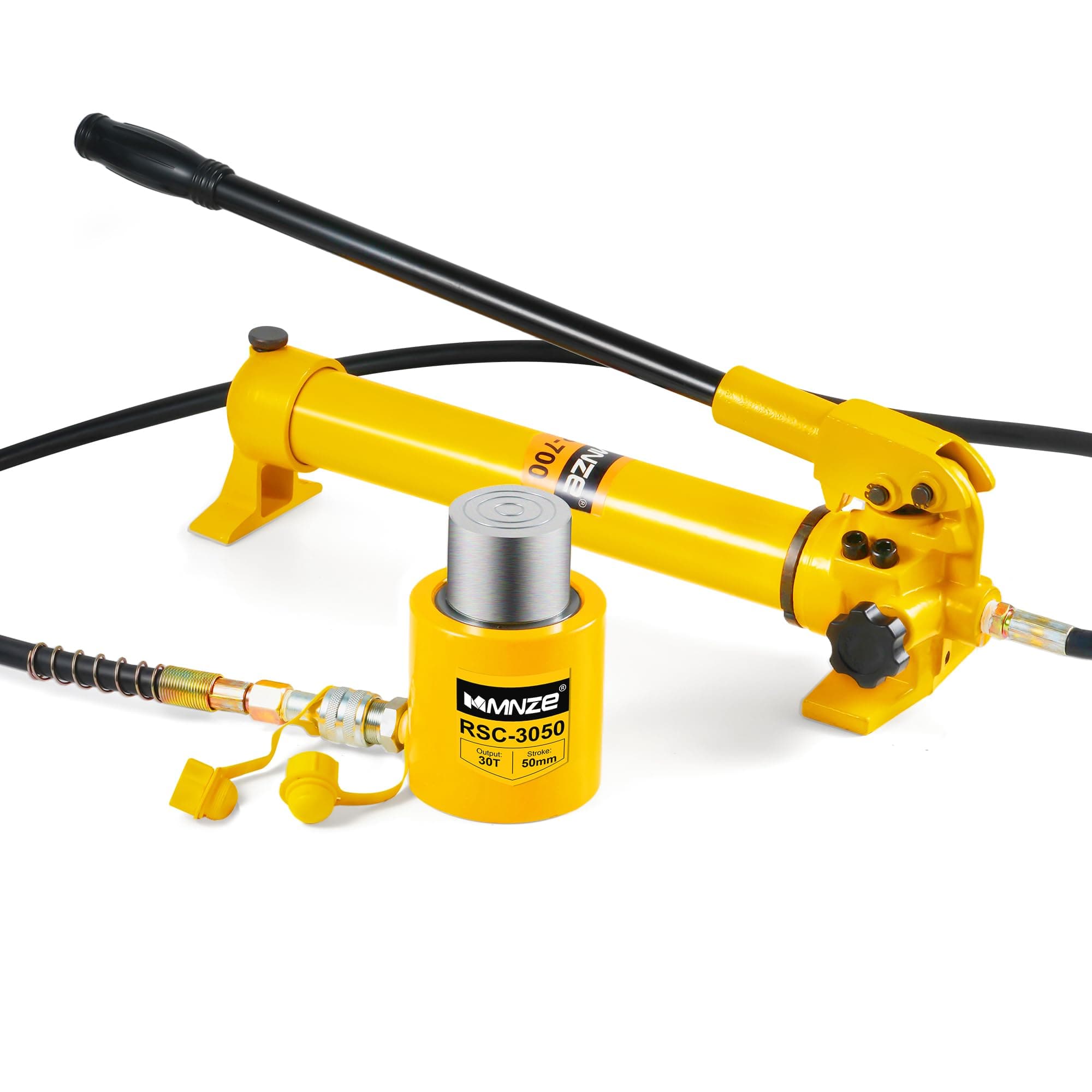 30T 2" Stroke Hydraulic Cylinder Jack Sets Porta Power Ram Jack Kits Single Acting Lifting Cylinder Retract Automatically with CP-700 Hydraulic Hand Pump