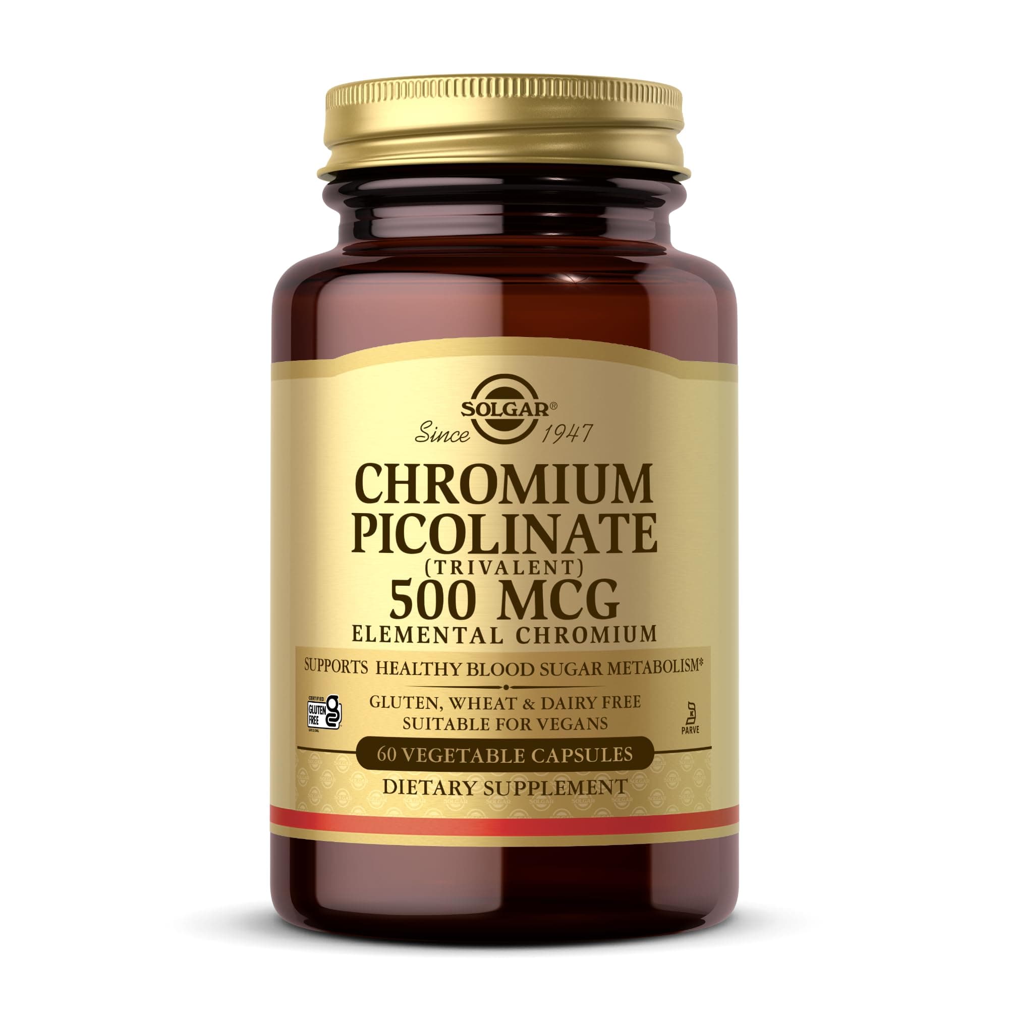 Solgar Chromium Picolinate 500 Mg Vegetable Capsules, 60 Count