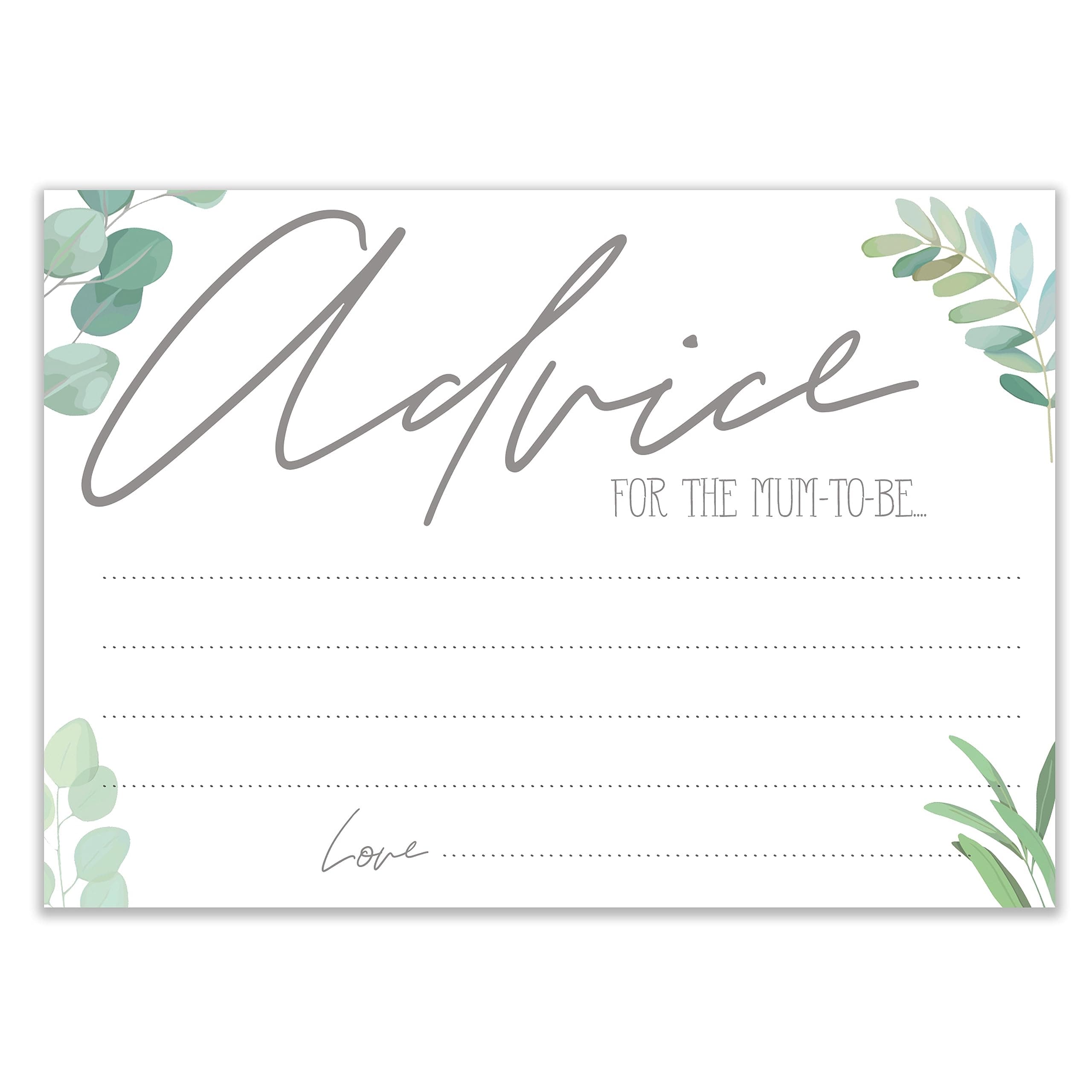 Little Angels Jamboree Baby Shower Game - Pack of 10 Advice To Mum Cards Botanical Boho - (BSBOTAM10)